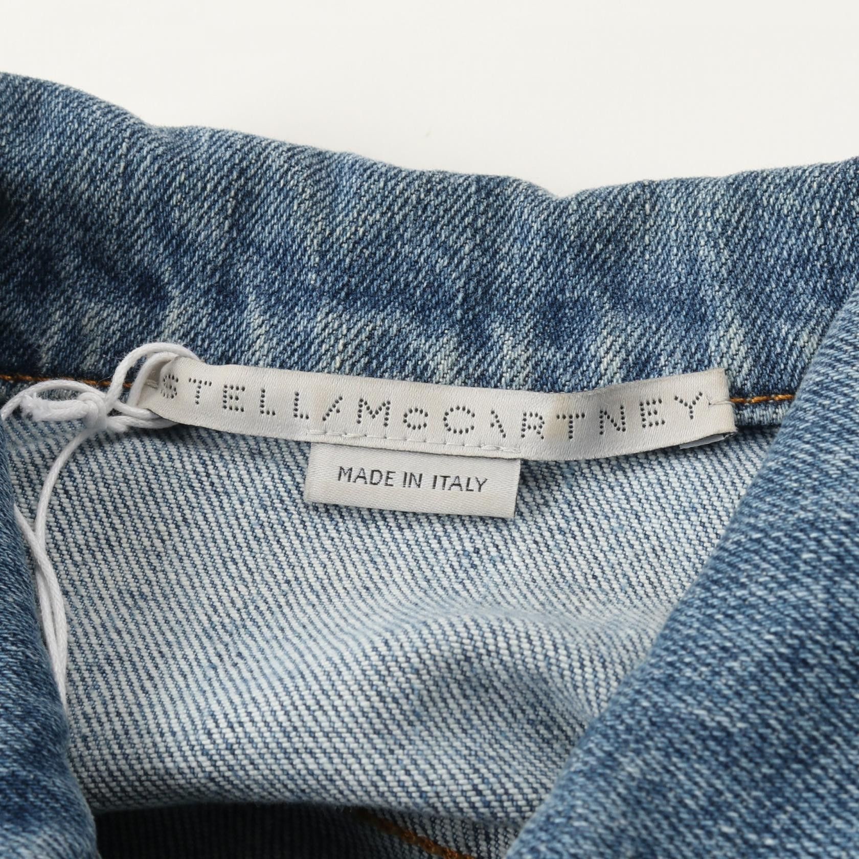 Stella McCartney Stella Mccartney Denim Jacket Logo Line Damage Processing Cotton Light Blue Size ONE SIZE - 3 Thumbnail