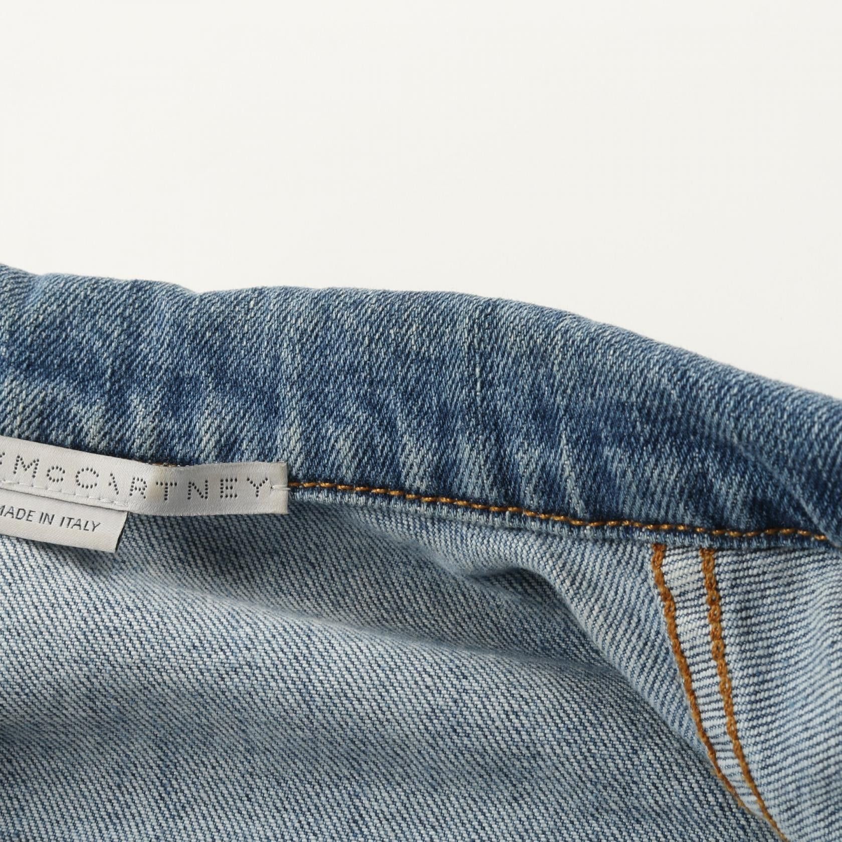 Stella McCartney Stella Mccartney Denim Jacket Logo Line Damage Processing Cotton Light Blue Size ONE SIZE - 6 Thumbnail
