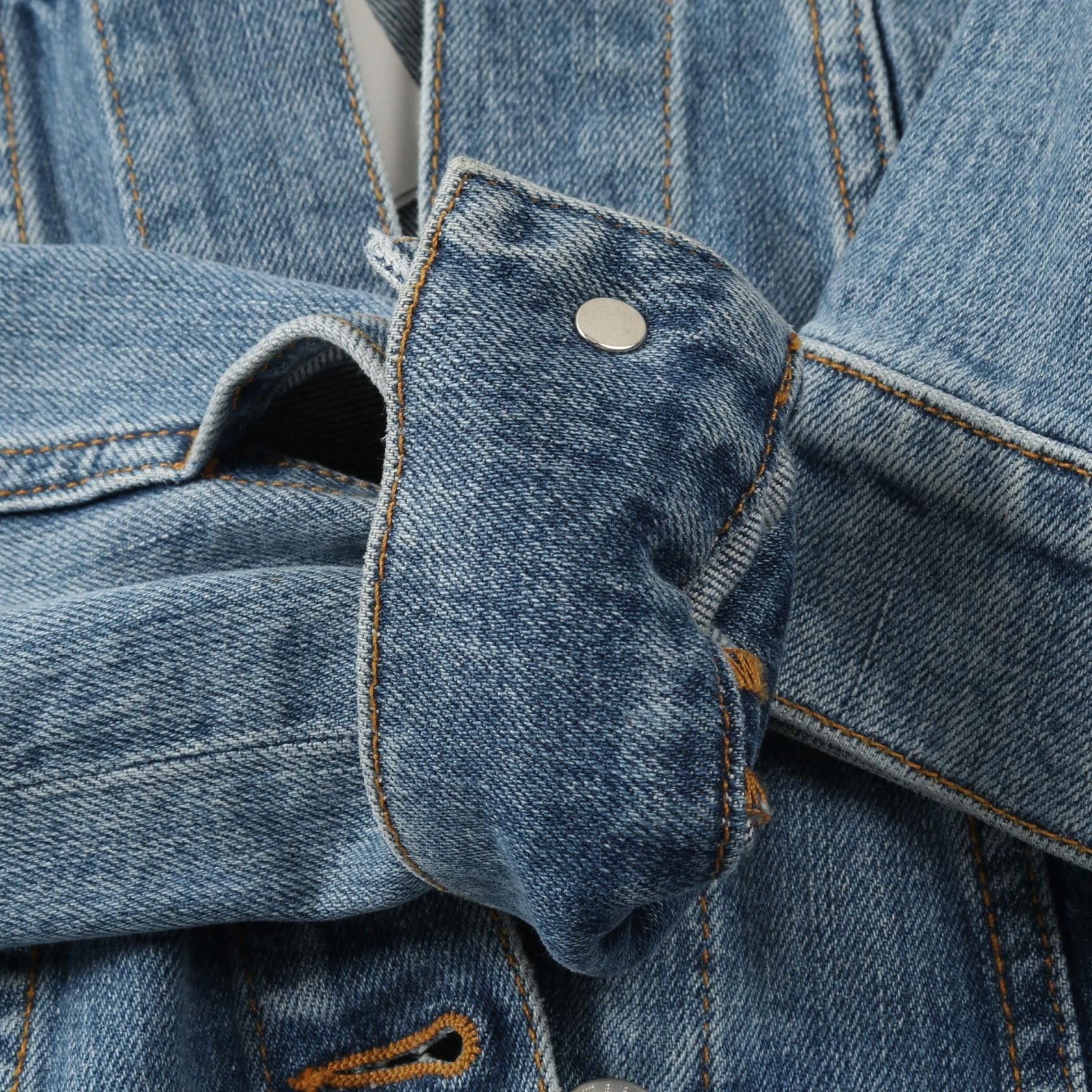 Stella McCartney Stella Mccartney Denim Jacket Logo Line Damage Processing Cotton Light Blue Size ONE SIZE - 7 Thumbnail