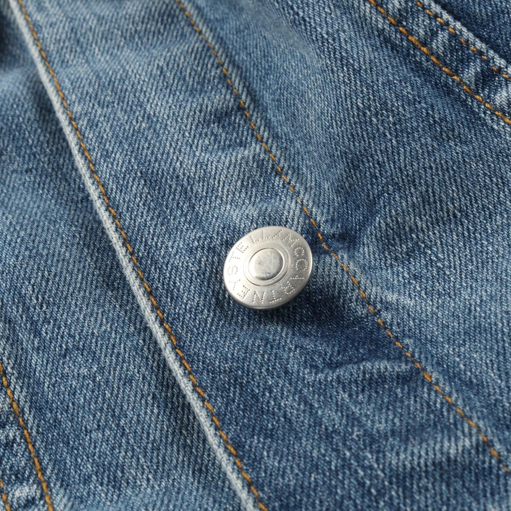 Stella McCartney Stella Mccartney Denim Jacket Logo Line Damage Processing Cotton Light Blue Size ONE SIZE - 9 Thumbnail