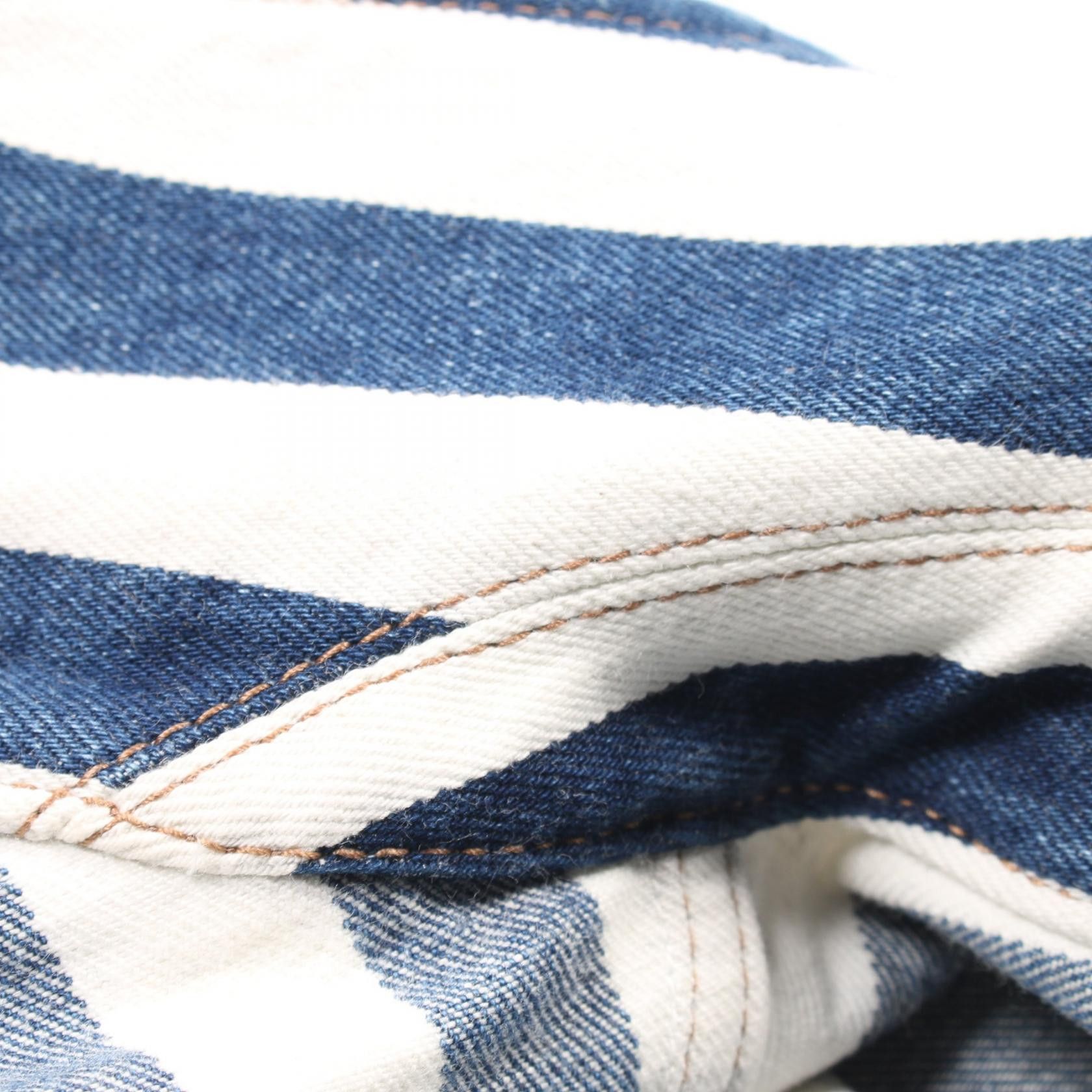 Prada Prada Denim Jacket Stripes Cotton Indigo Blue White Damage Processing Size ONE SIZE - 8 Thumbnail