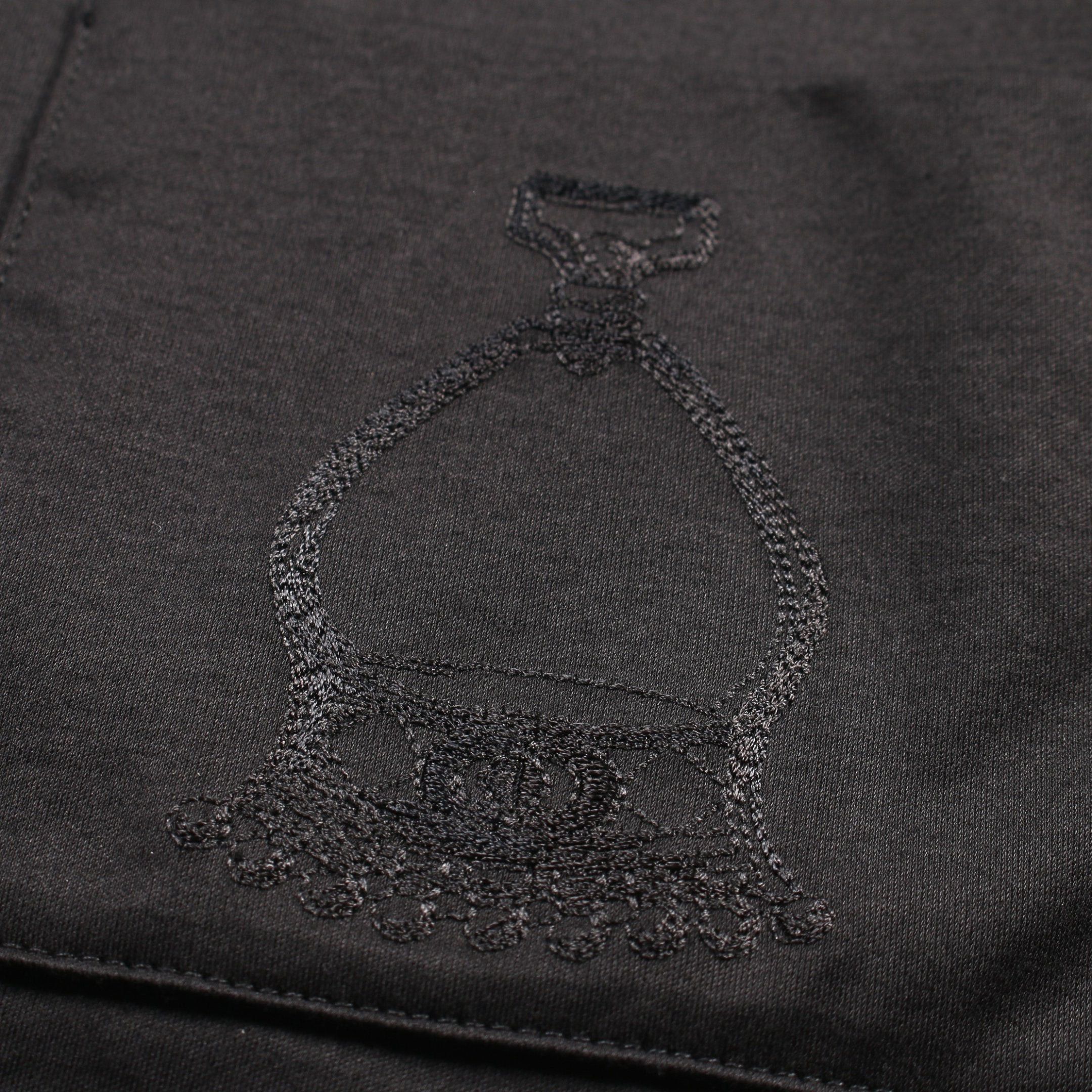 Hermes Hermes Embroidered Pocket T-Shirt Cut And Sew Square Neck Boat Three-Quarter Sleeve Cotton Black Size ONE SIZE - 7 Thumbnail