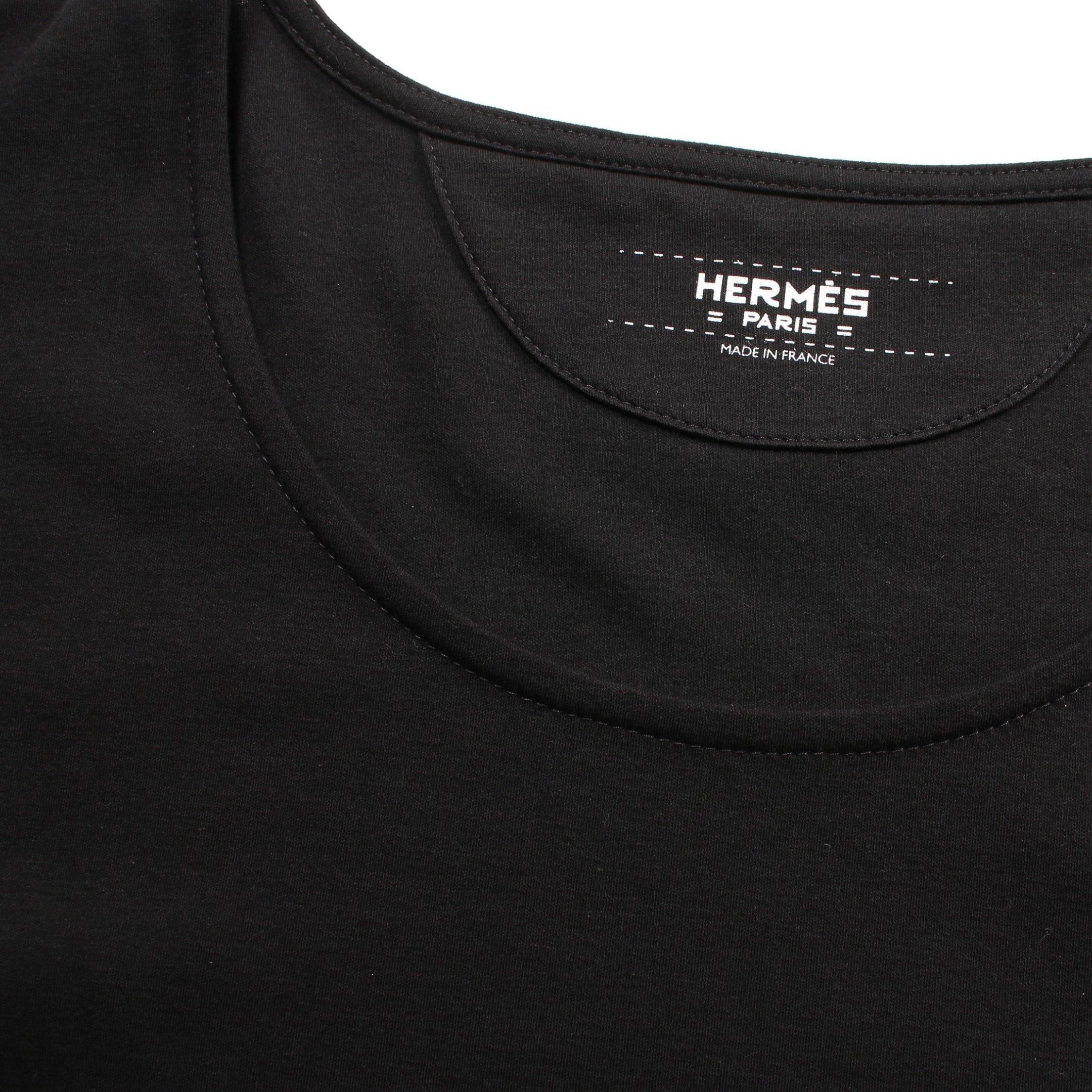 Hermes Hermes Embroidered Pocket T-Shirt One Piece Cotton Black Color-Block Size ONE SIZE - 7 Thumbnail