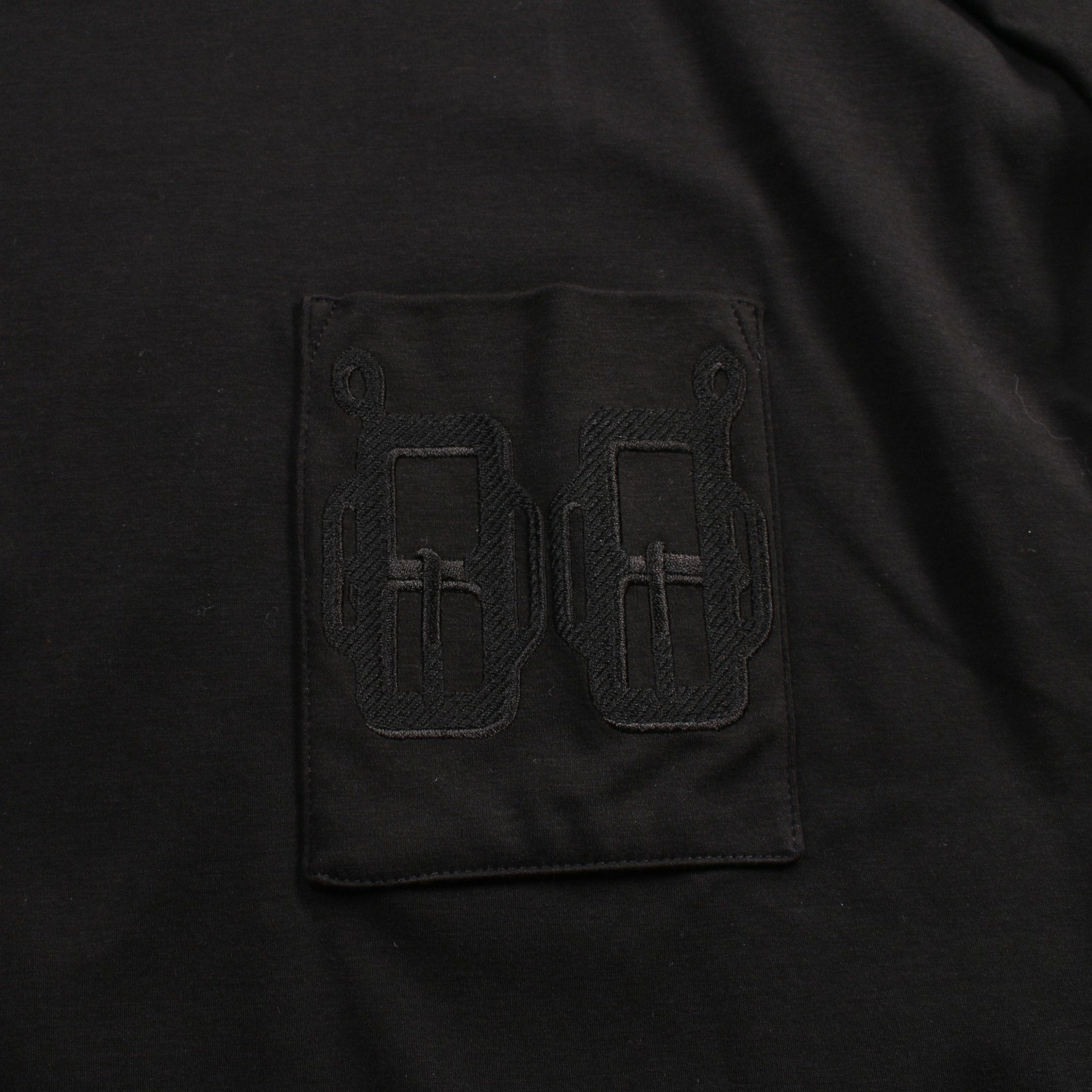 Hermes Hermes Embroidered Pocket T-Shirt One Piece Cotton Black Color-Block Size ONE SIZE - 6 Thumbnail