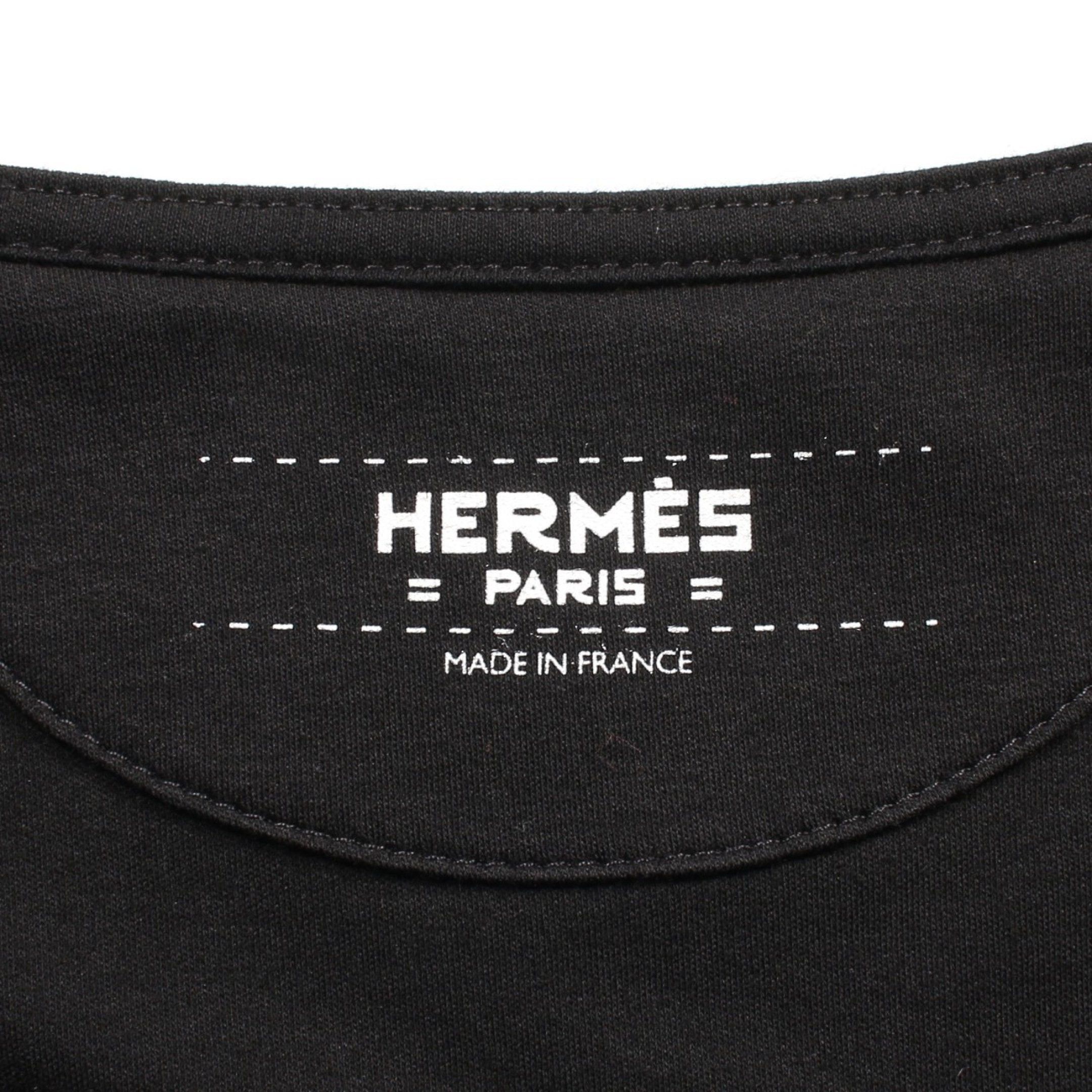 Hermes Hermes Embroidered Pocket T-Shirt One Piece Cotton Black Color-Block Size ONE SIZE - 3 Thumbnail