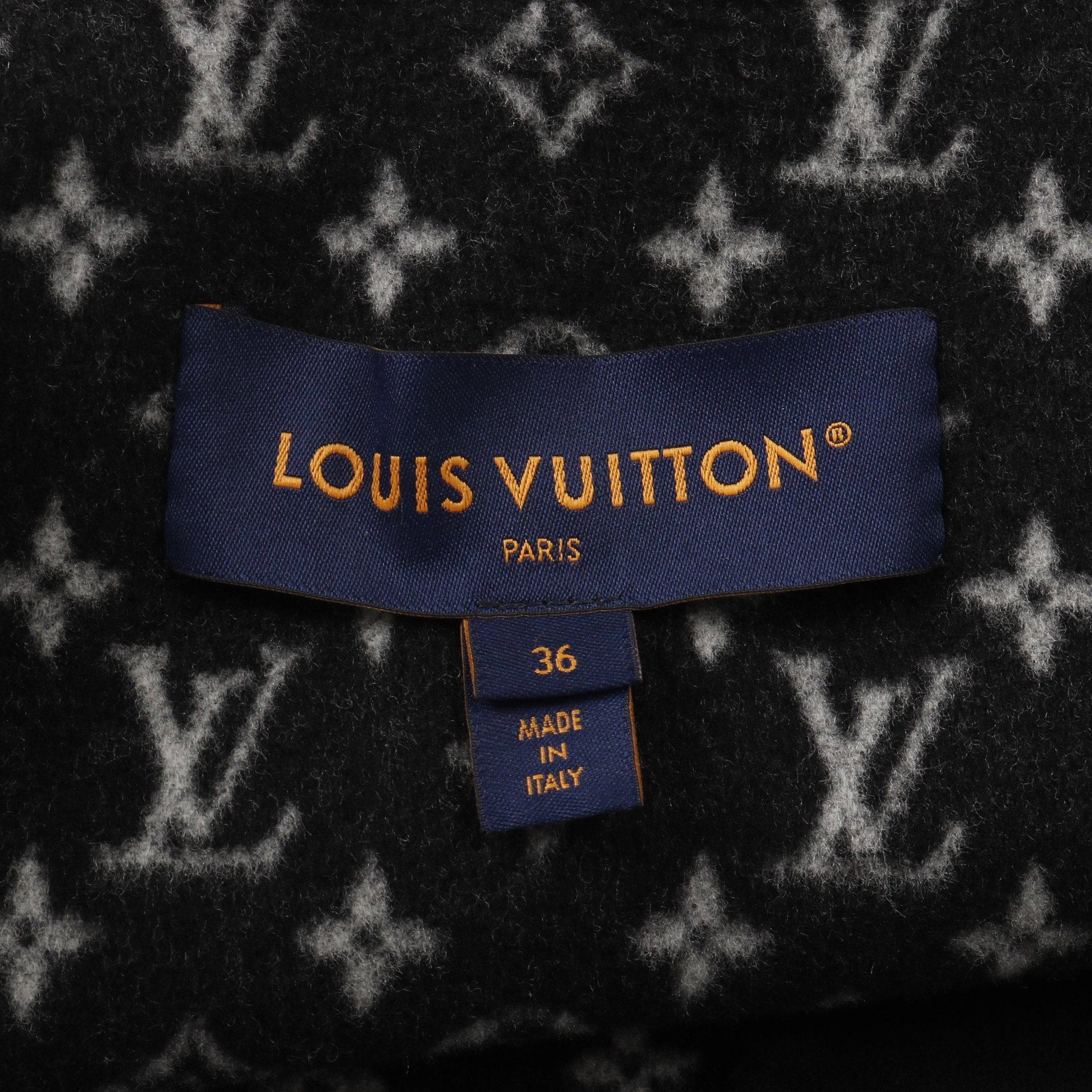 Louis Vuitton Louis Vuitton Ribbed Hood Double Face Cape Poncho Wool Silk Black Off White Zip Up Size ONE SIZE - 3 Thumbnail