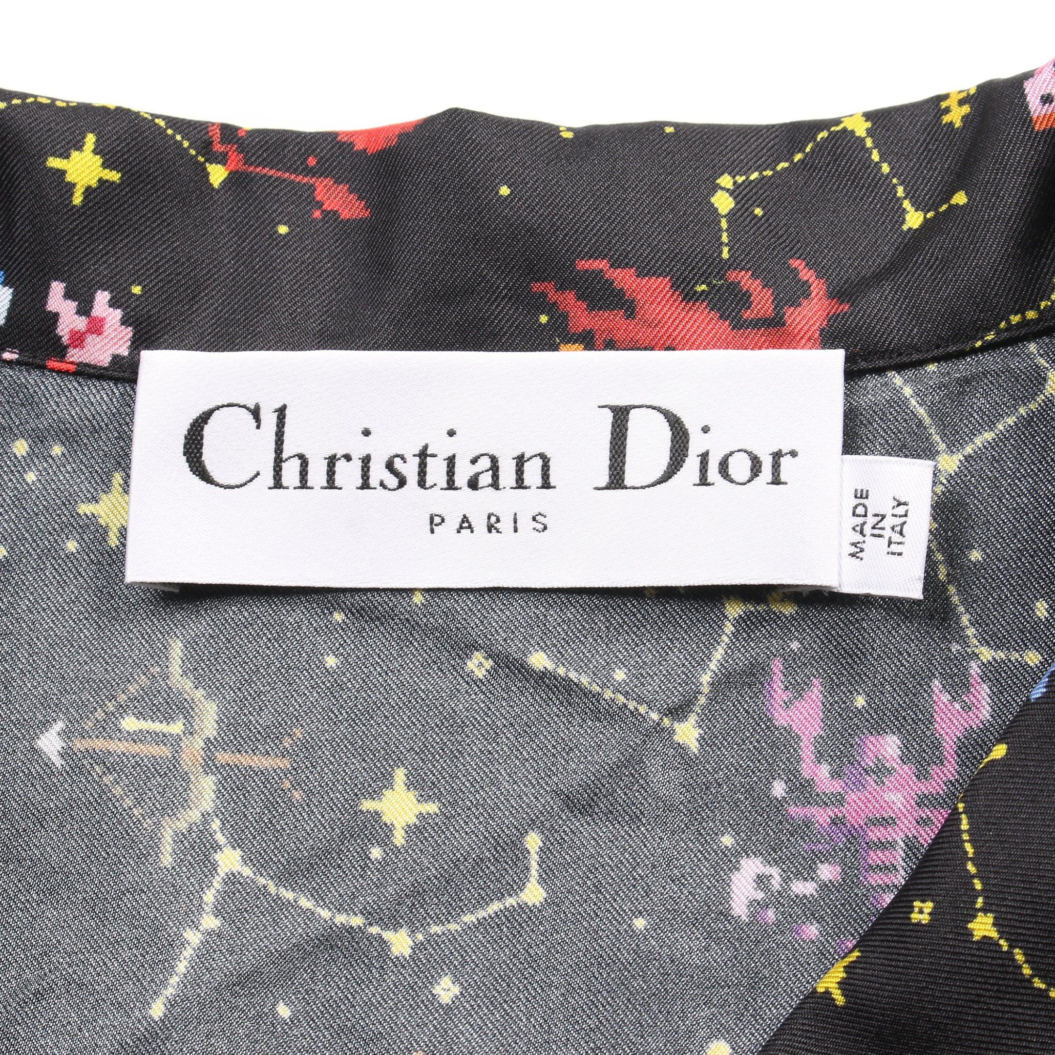 Dior Dior Zodiac Pixel Shirt Silk Black Multicolor Size ONE SIZE - 3 Thumbnail