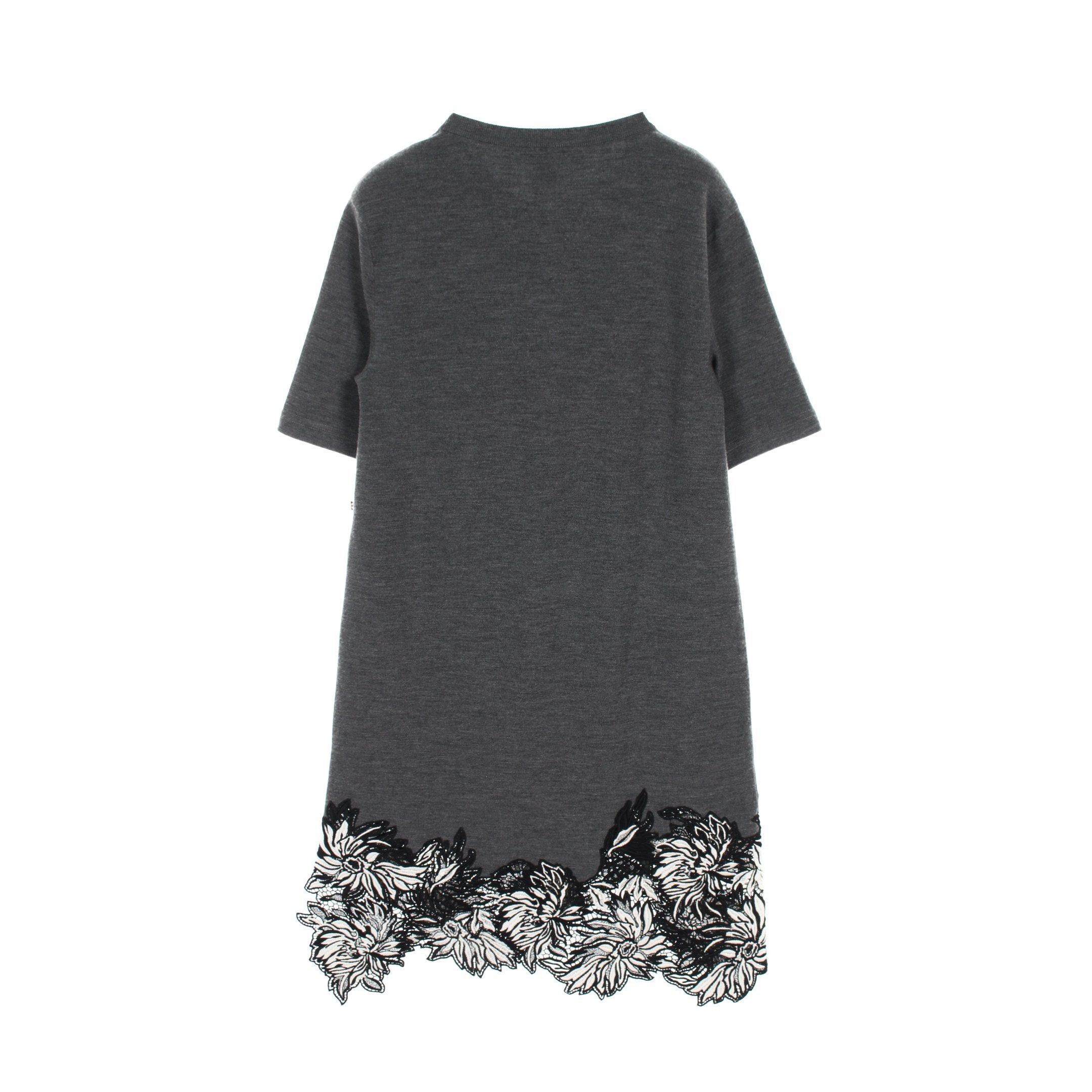 Louis Vuitton One Piece Lace Flower Wool Gray Black White