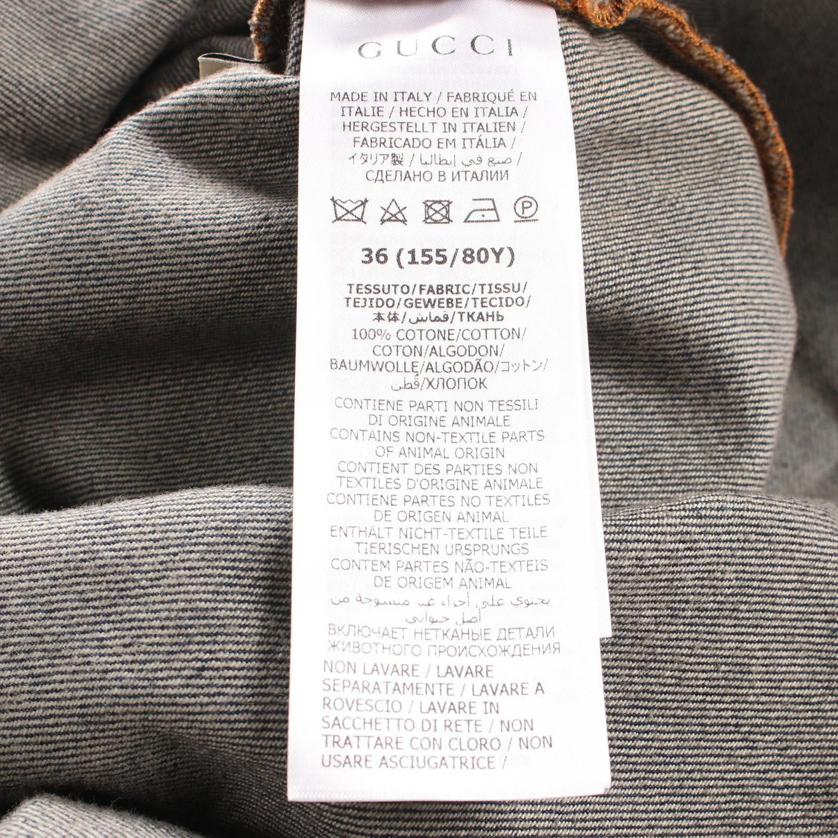 Gucci Gucci Denim One Piece Cotton Indigo Blue Size ONE SIZE - 4 Thumbnail