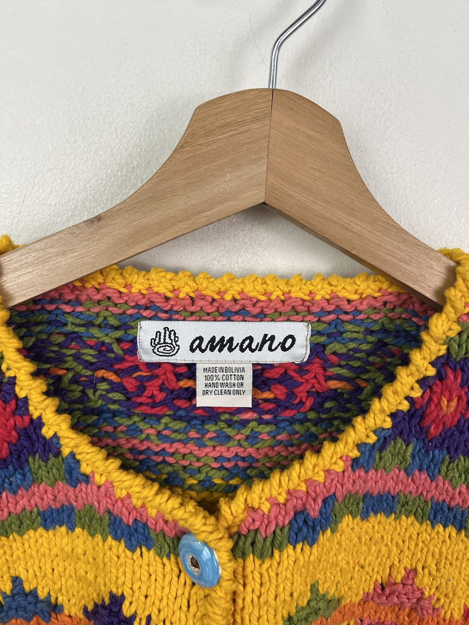 Vintage Vintage 90s Knit Cardigan Thick Easter Egg Size XL Size US XL / EU 56 / 4 - 2 Thumbnail