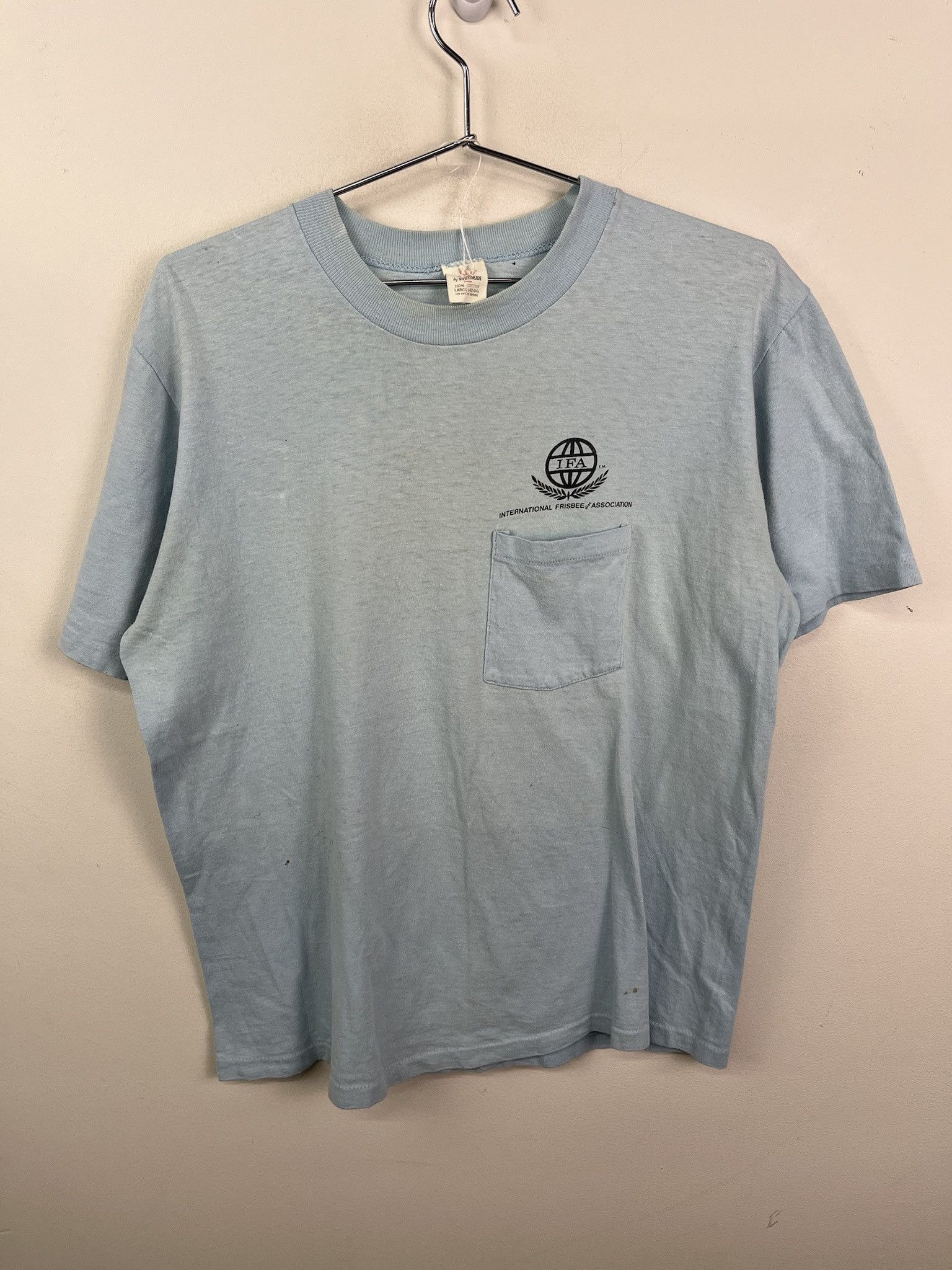 Vintage Vintage 80s Tshirt 90s Frisbee Association Single Stitch Mullet Pocket Tee Size L Size US L / EU 52-54 / 3 - 2 Thumbnail