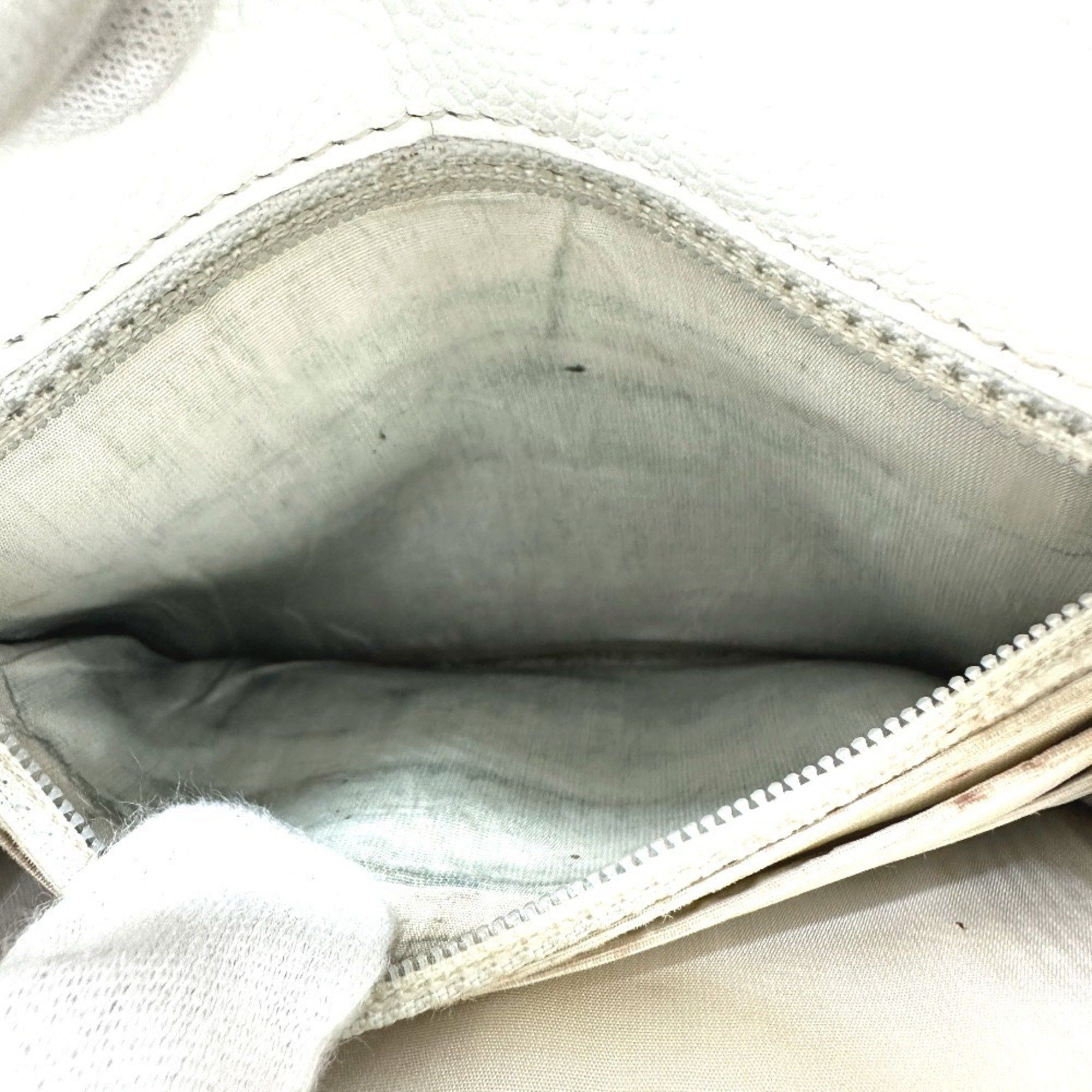 Chanel CHANEL Coco Mark Flat Flap Wallet Accessory Bi-fold Caviar Skin Women's White Size ONE SIZE - 10 Thumbnail
