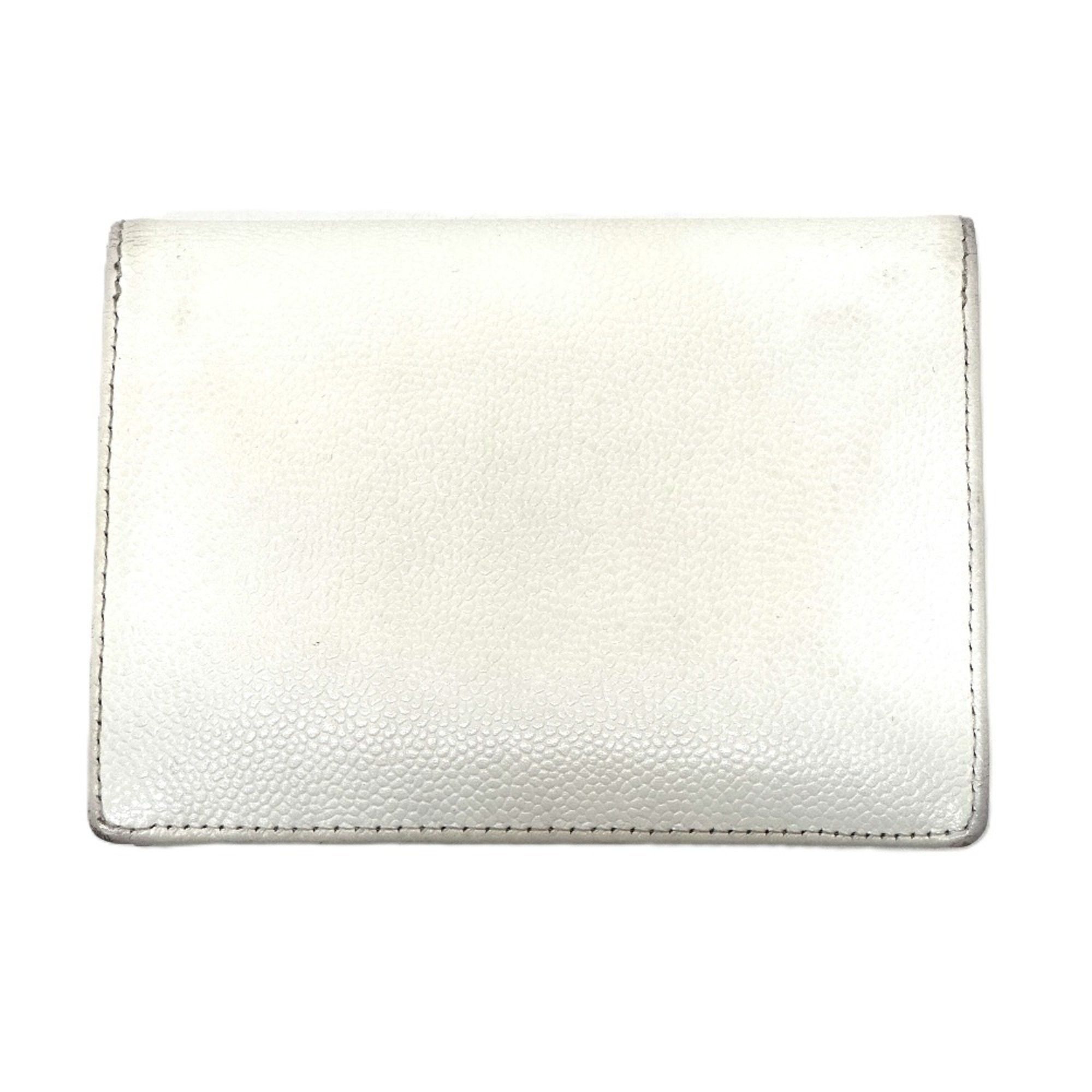 Chanel CHANEL Coco Mark Flat Flap Wallet Accessory Bi-fold Caviar Skin Women's White Size ONE SIZE - 2 Thumbnail