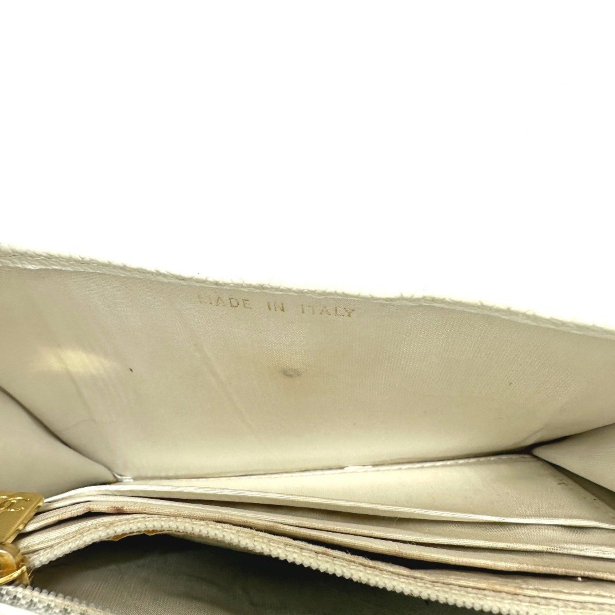 Chanel CHANEL Coco Mark Flat Flap Wallet Accessory Bi-fold Caviar Skin Women's White Size ONE SIZE - 12 Thumbnail