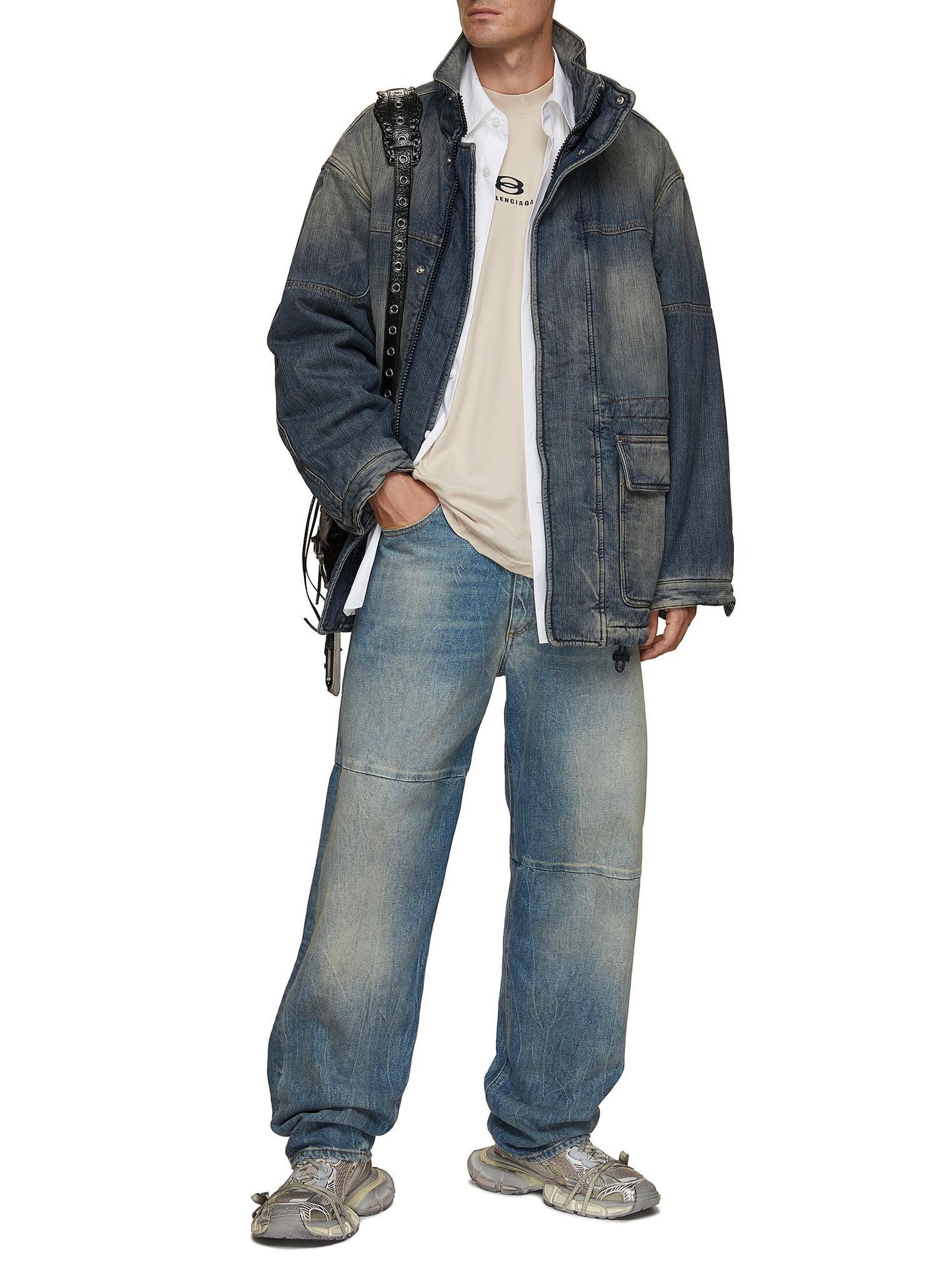 Balenciaga Cargo Denim Parka Jacket Size US L / EU 52-54 / 3 - 2 Thumbnail