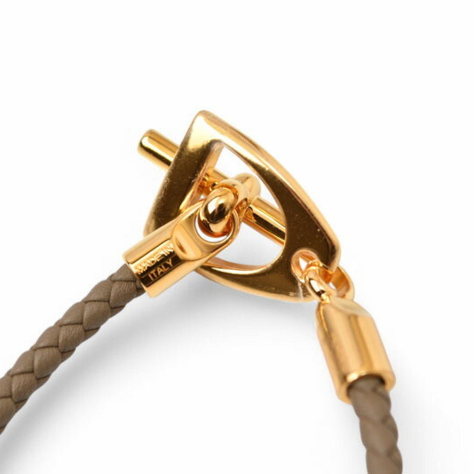 Hermes Hermes Bangle HERMES Grennan Leather Etoupe/Gold T2 Unused Size ONE SIZE - 5 Thumbnail