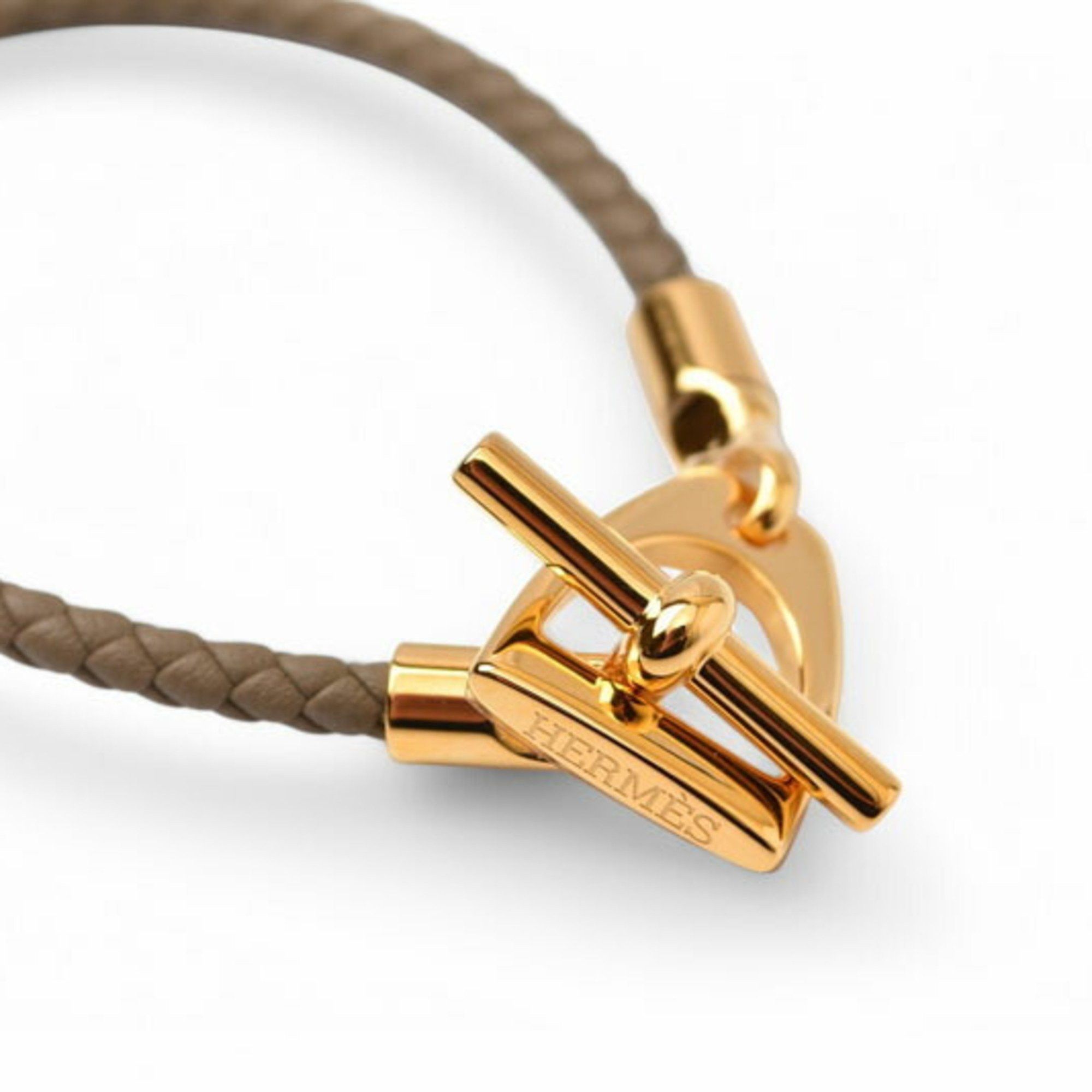 Hermes Hermes Bangle HERMES Grennan Leather Etoupe/Gold T2 Unused Size ONE SIZE - 4 Thumbnail