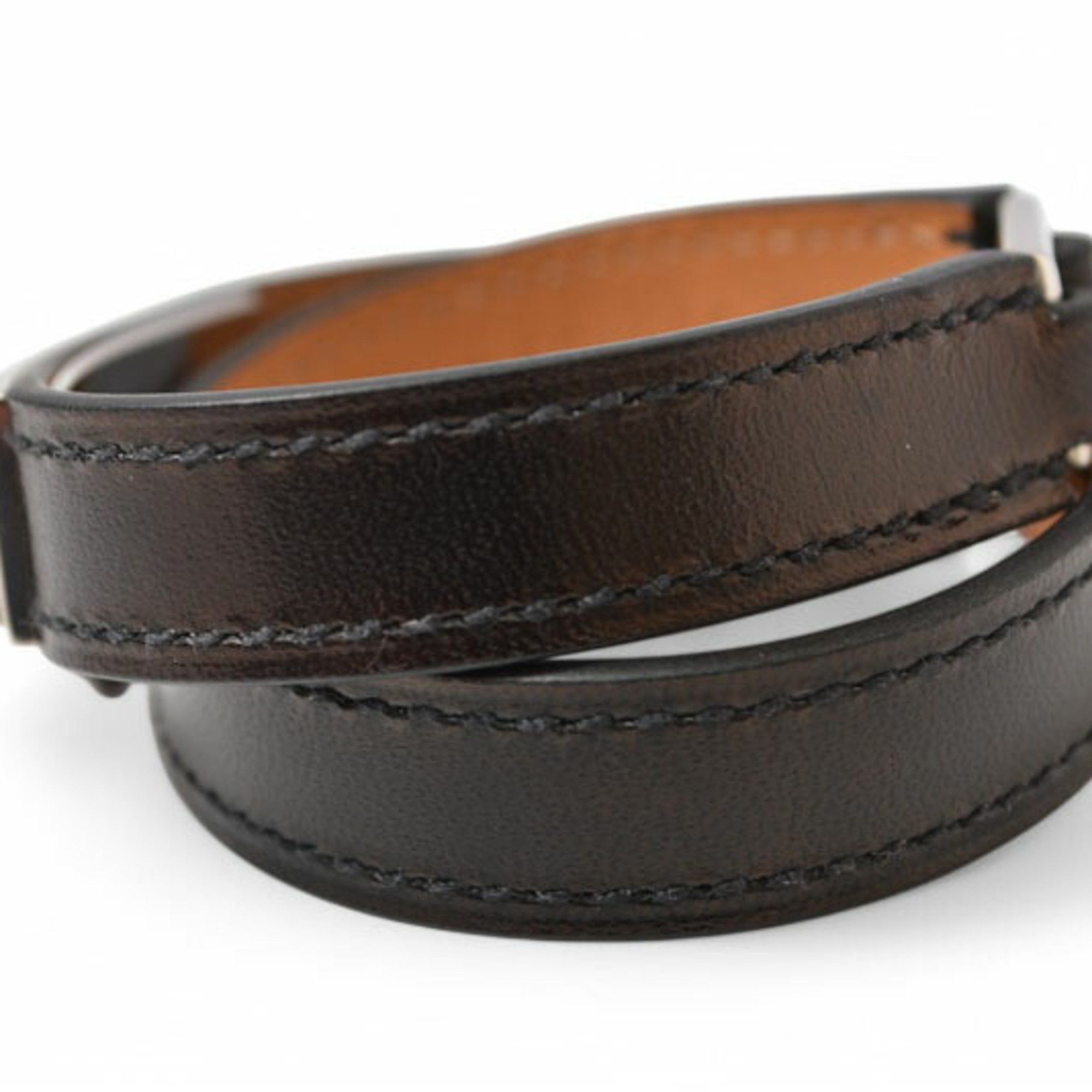 Hermes Hermes Bangle HERMES Rival Double Tour Black/Silver XS Size Size ONE SIZE - 9 Thumbnail