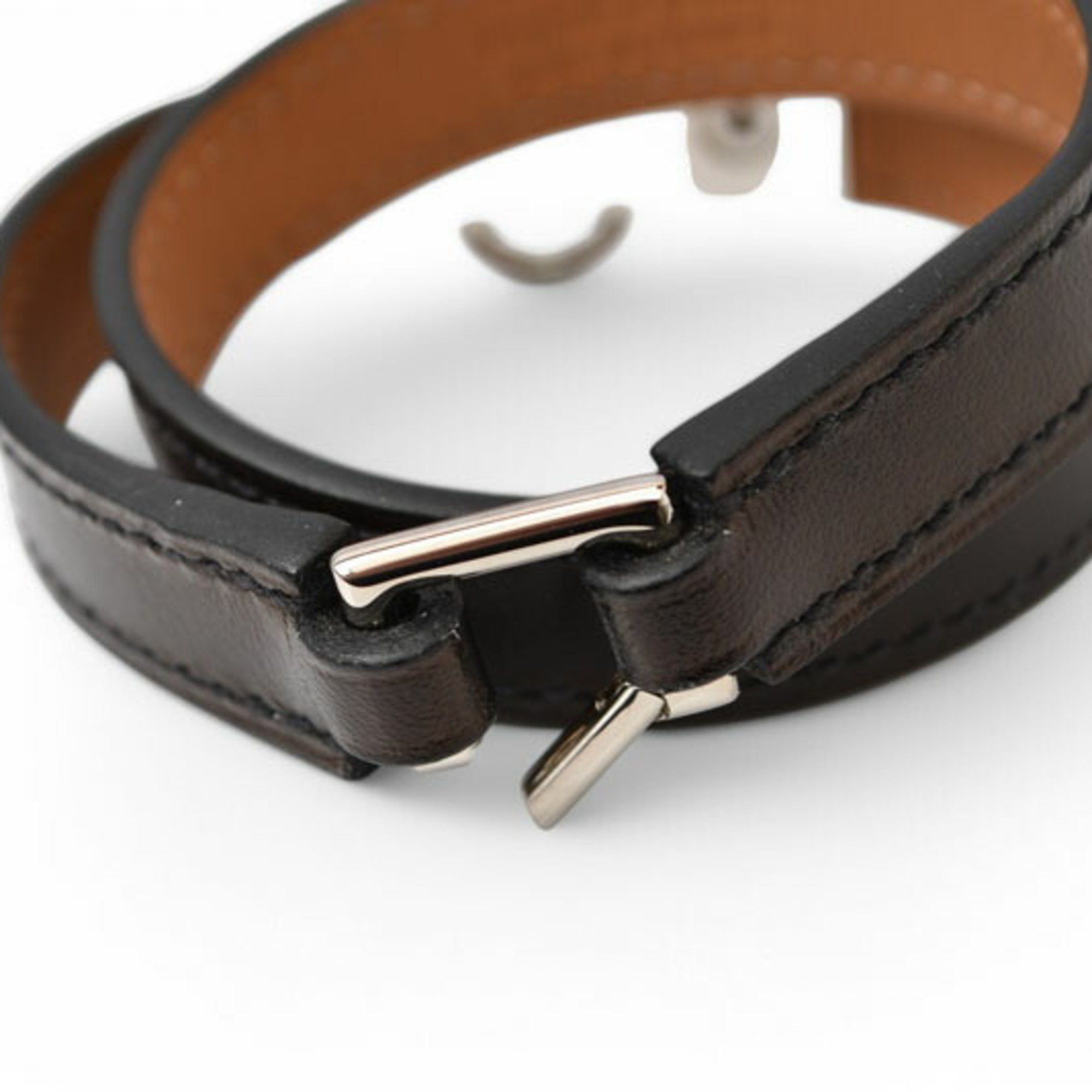 Hermes Hermes Bangle HERMES Rival Double Tour Black/Silver XS Size Size ONE SIZE - 5 Thumbnail