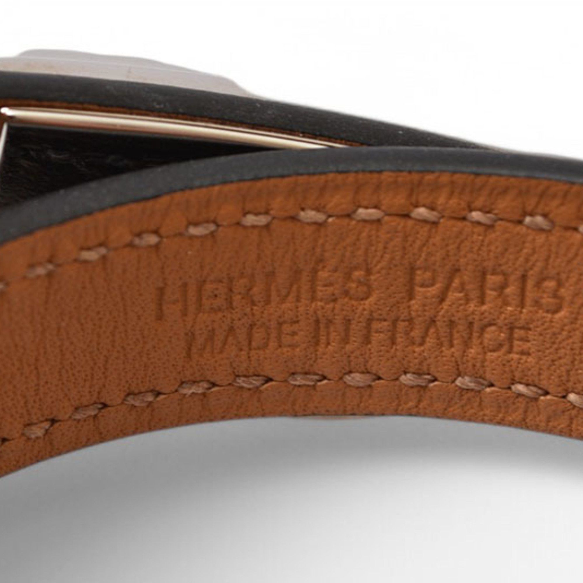 Hermes Hermes Bangle HERMES Rival Double Tour Black/Silver XS Size Size ONE SIZE - 6 Thumbnail