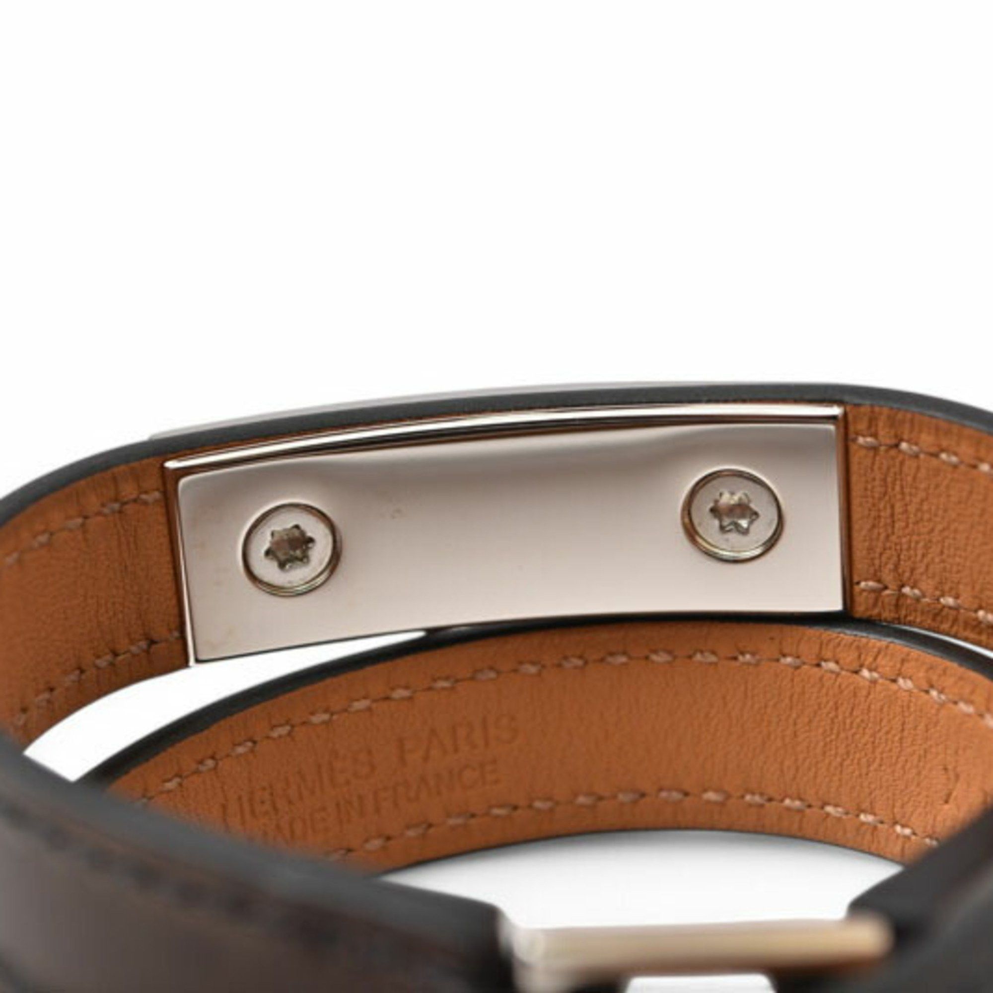 Hermes Hermes Bangle HERMES Rival Double Tour Black/Silver XS Size Size ONE SIZE - 7 Thumbnail