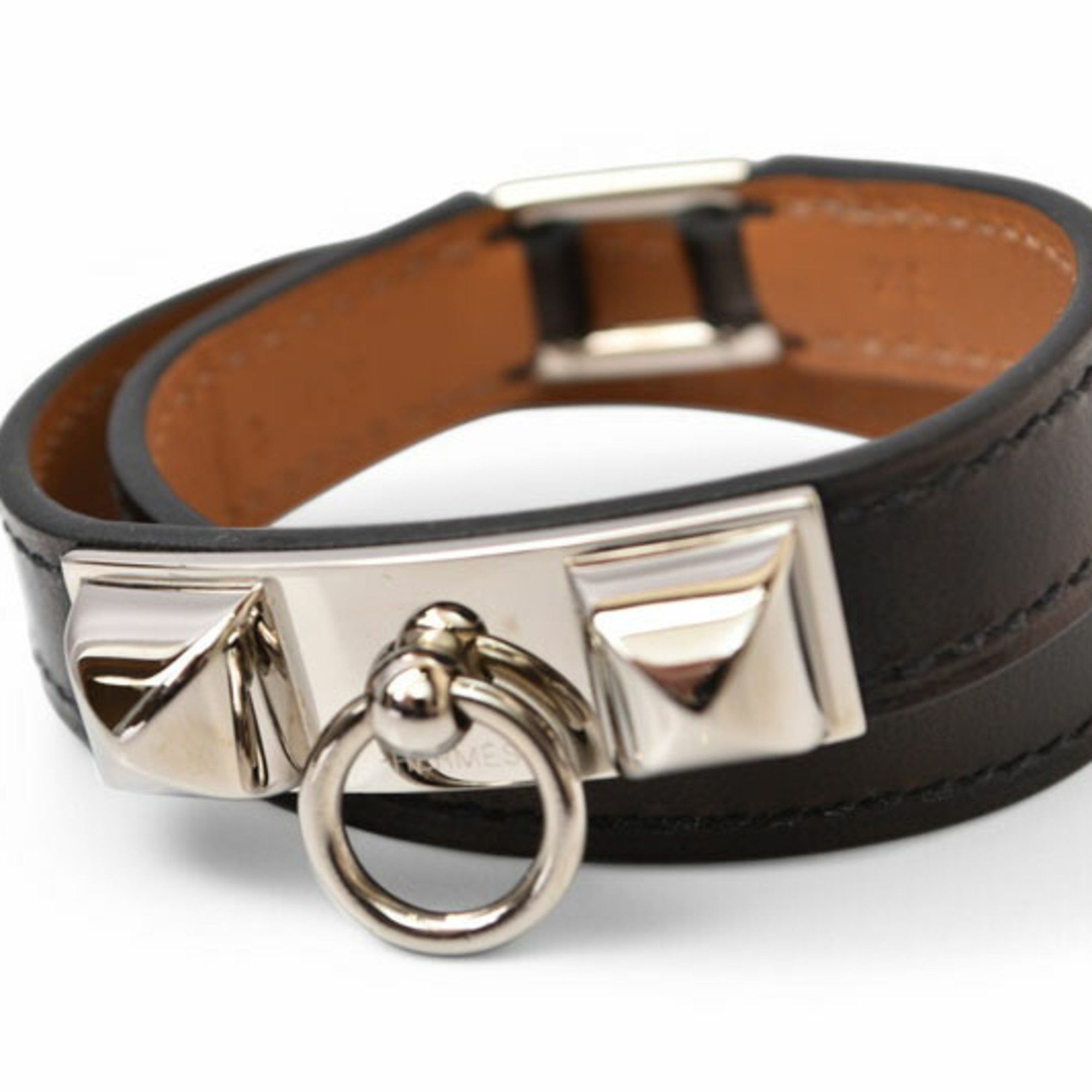 Hermes Hermes Bangle HERMES Rival Double Tour Black/Silver XS Size Size ONE SIZE - 2 Thumbnail