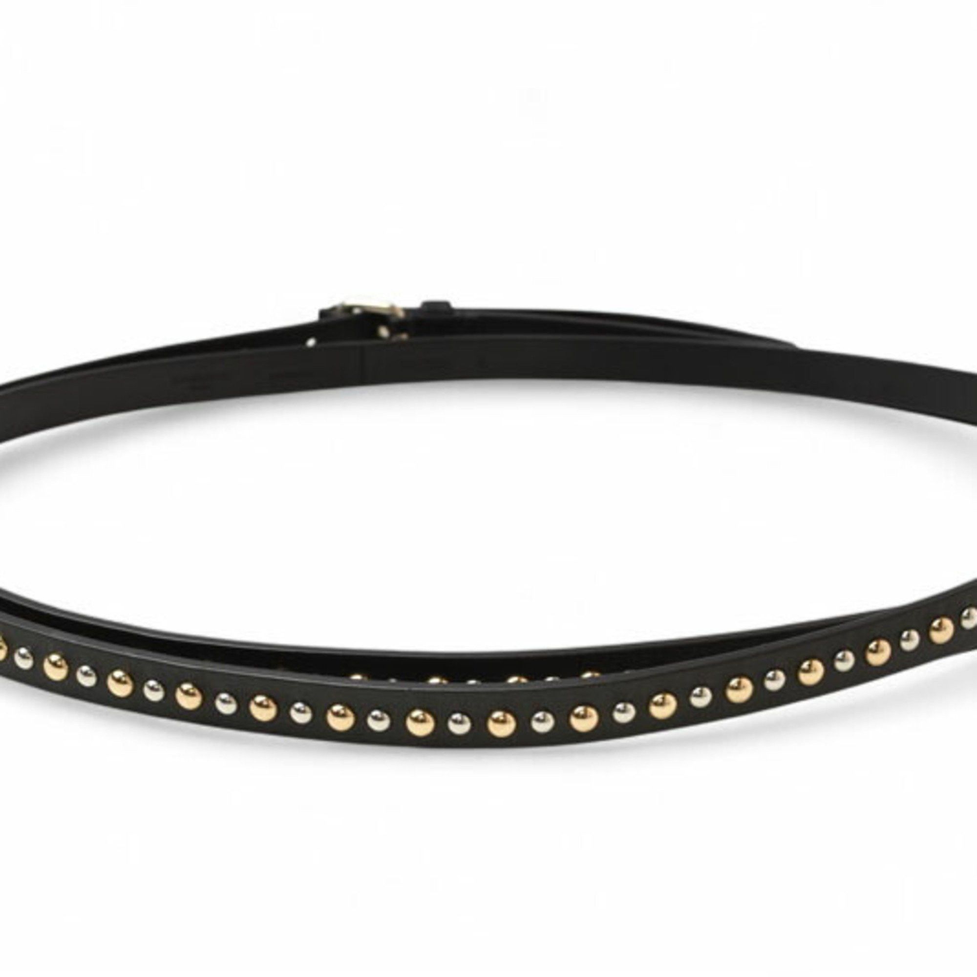 Givenchy Givenchy Belt GIVENCHY Studded Double Leather Black Unisex Men Women Genuine Size ONE SIZE - 3 Thumbnail