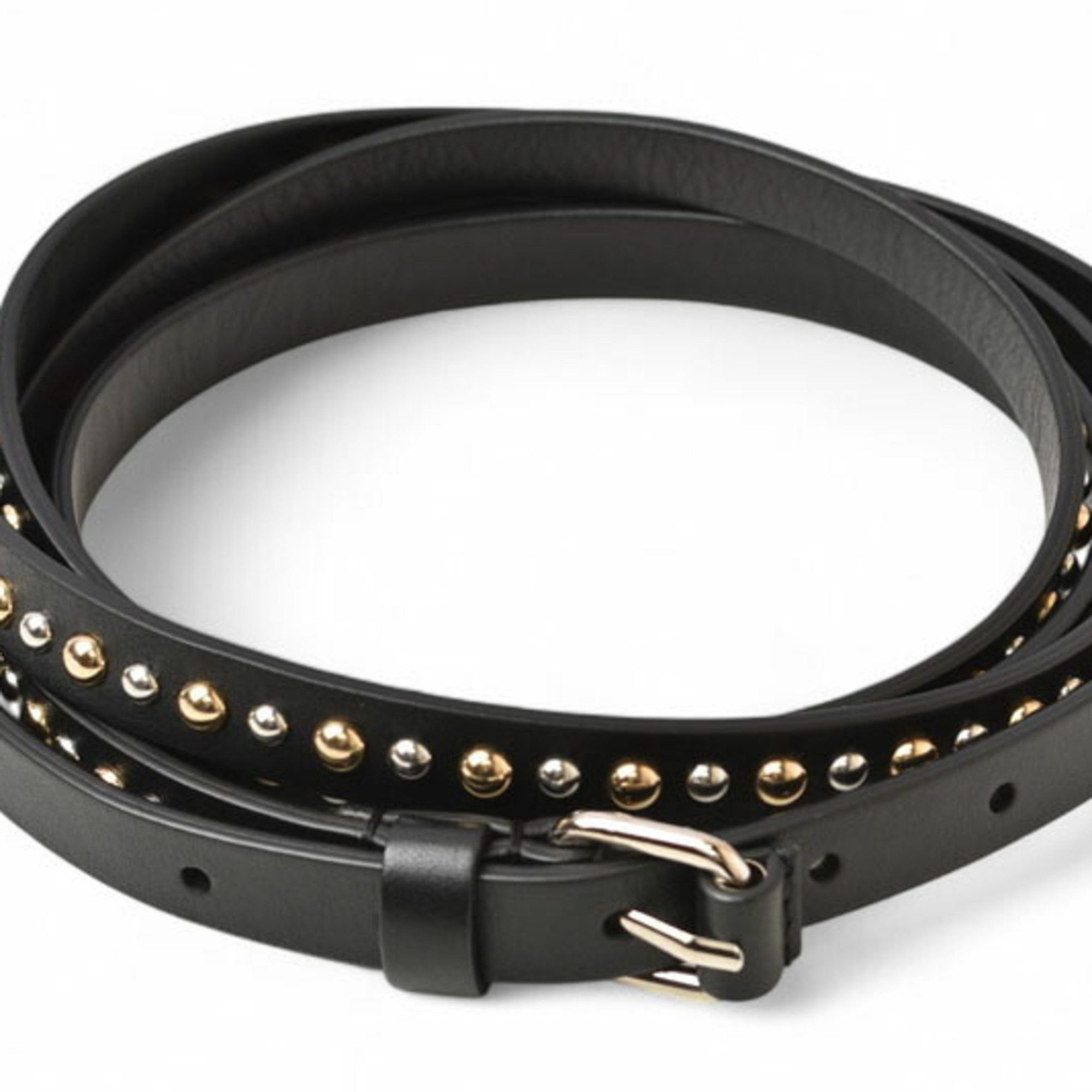 Givenchy Givenchy Belt GIVENCHY Studded Double Leather Black Unisex Men Women Genuine Size ONE SIZE - 9 Thumbnail