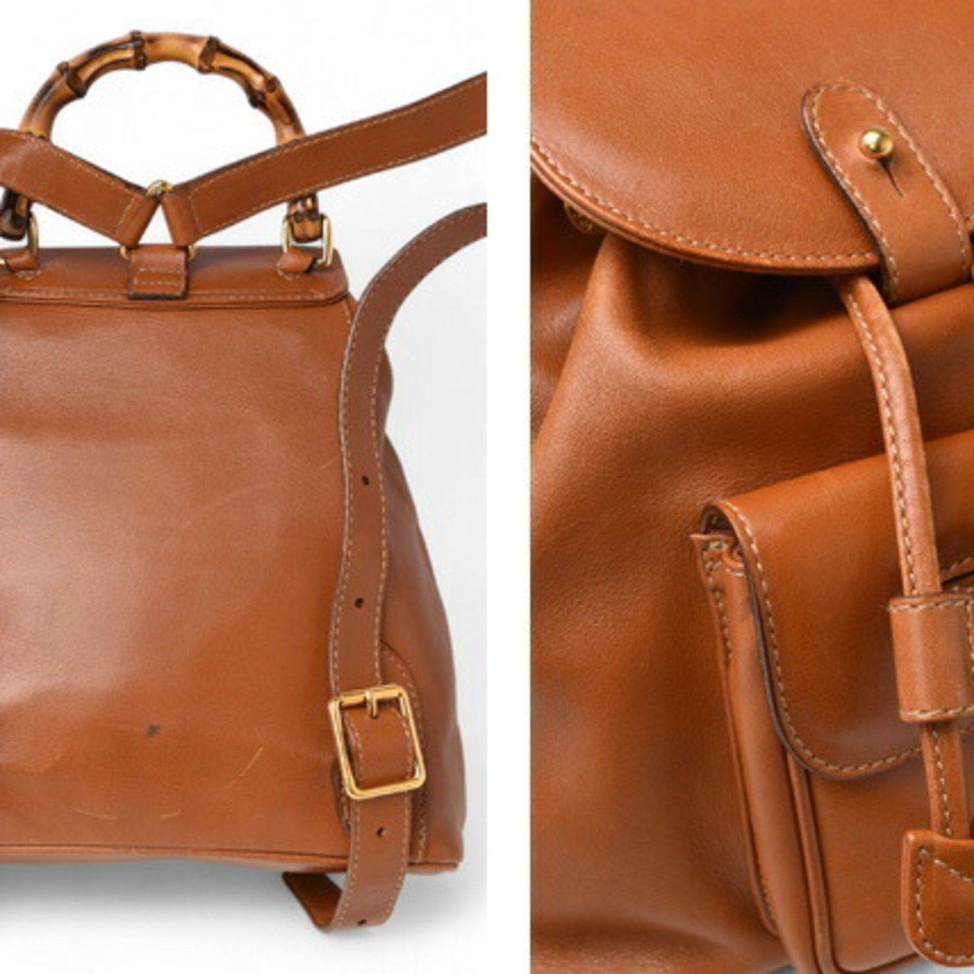 Gucci Gucci Mini Backpack Bamboo/Backpack GUCCI Bag Leather Brown Size ONE SIZE - 4 Thumbnail