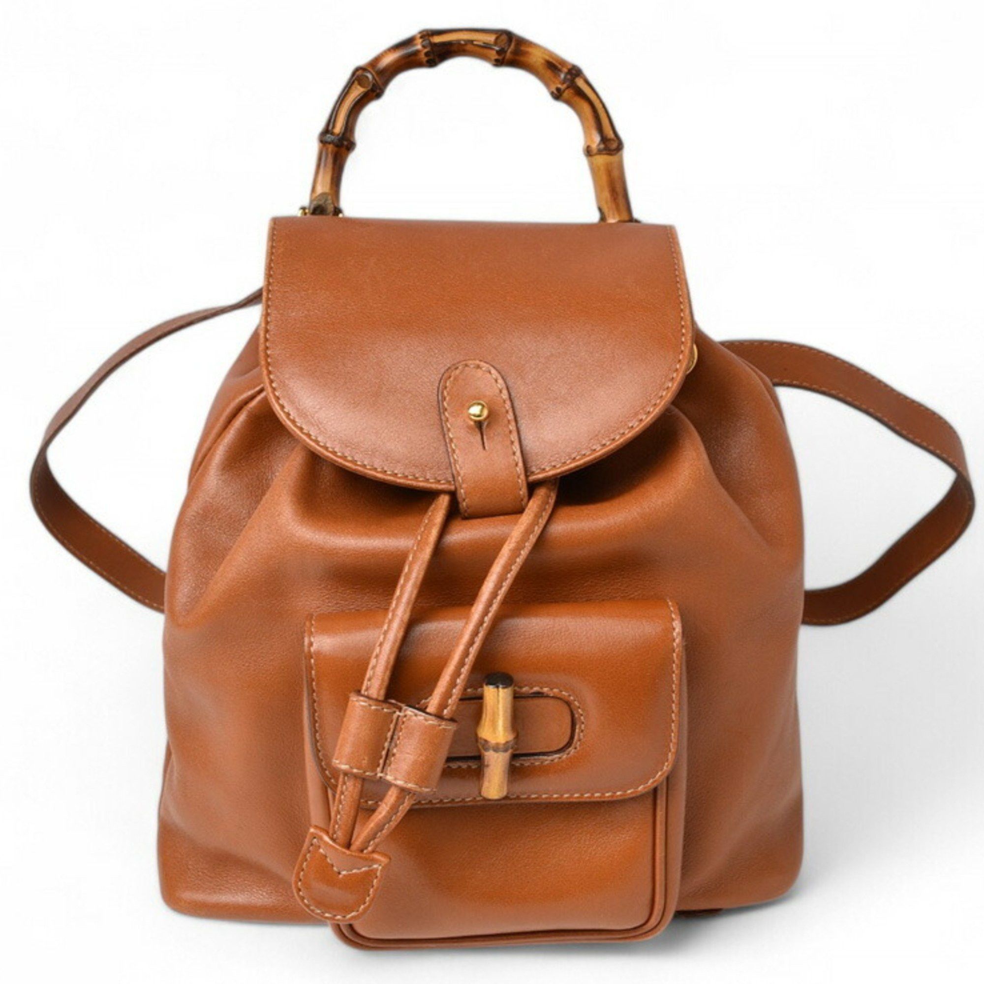 Gucci Gucci Mini Backpack Bamboo/Backpack GUCCI Bag Leather Brown Size ONE SIZE - 2 Thumbnail