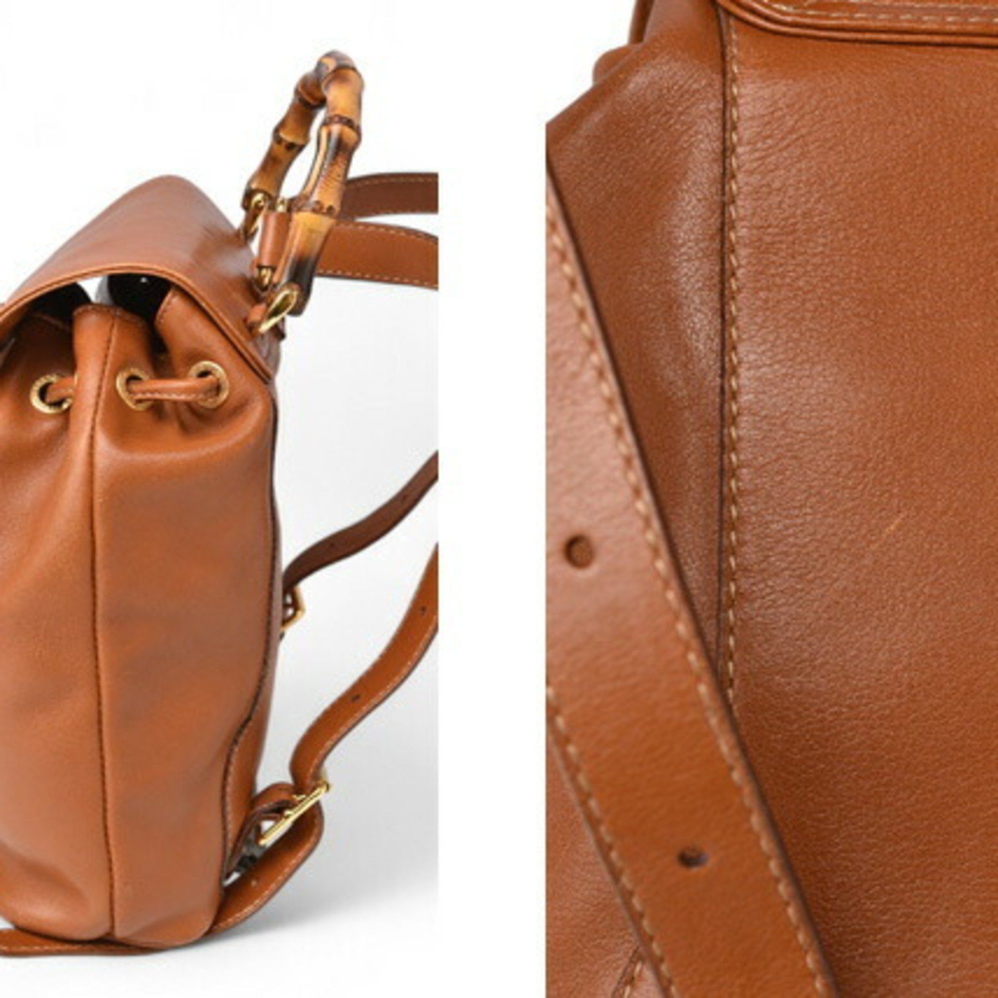 Gucci Gucci Mini Backpack Bamboo/Backpack GUCCI Bag Leather Brown Size ONE SIZE - 3 Thumbnail