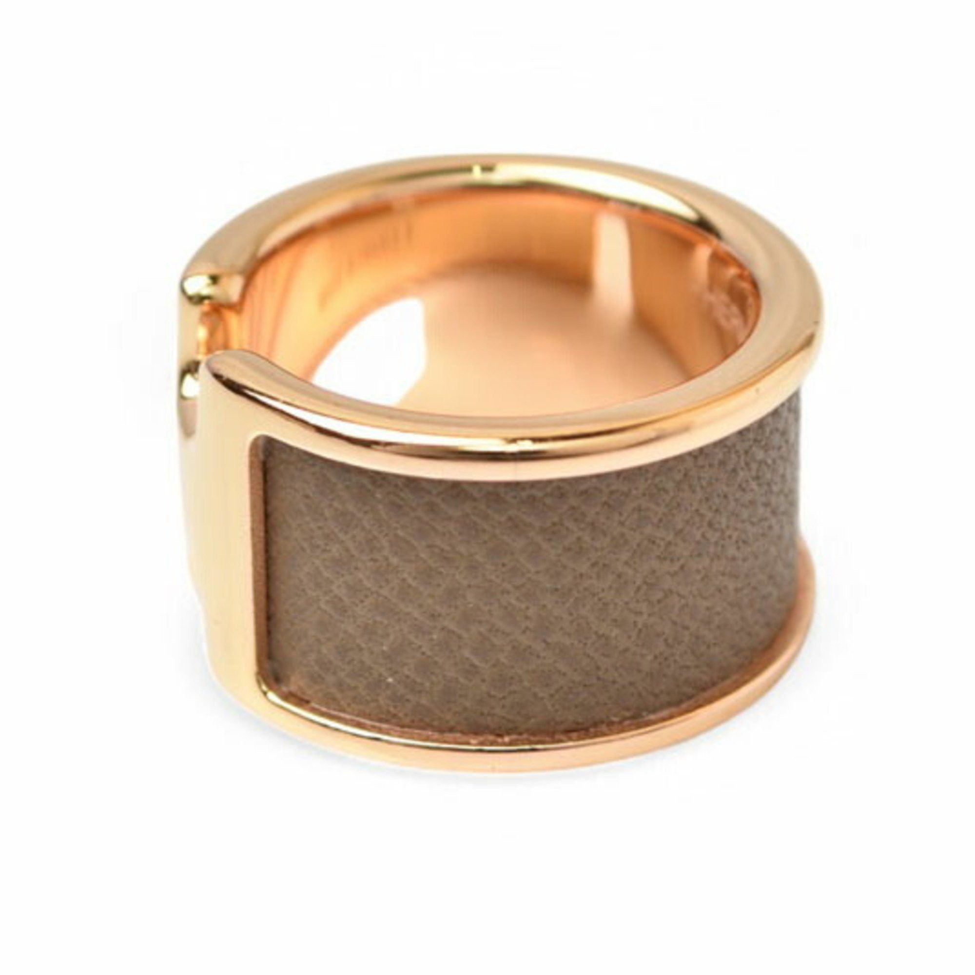 Hermes Hermes Ring/Olympe GM HERMES Leather/Metal S Size/Approx. Size 11 Etoupe/Gold Size ONE SIZE - 5 Thumbnail