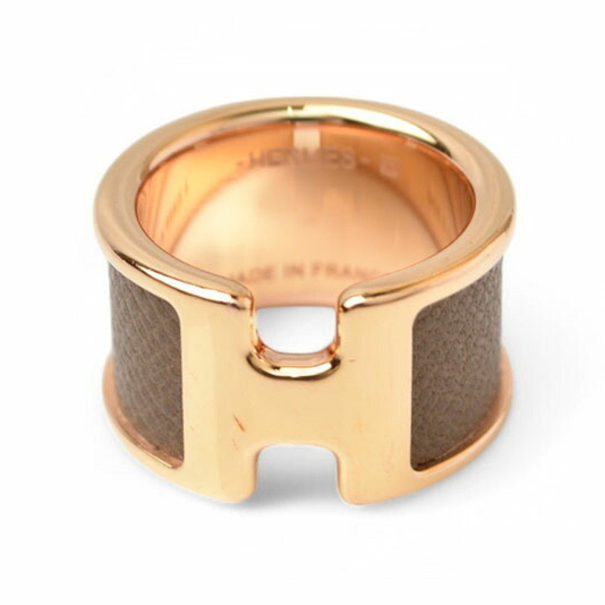 Hermes Hermes Ring/Olympe GM HERMES Leather/Metal S Size/Approx. Size 11 Etoupe/Gold Size ONE SIZE - 3 Thumbnail