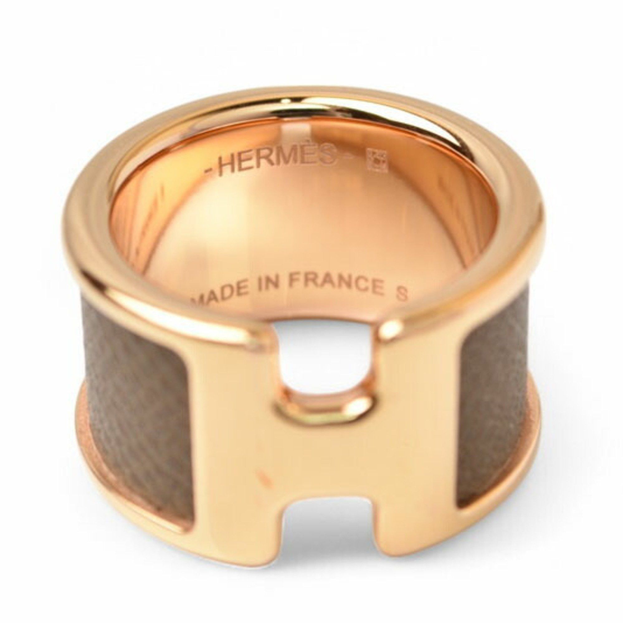 Hermes Hermes Ring/Olympe GM HERMES Leather/Metal S Size/Approx. Size 11 Etoupe/Gold Size ONE SIZE - 7 Thumbnail