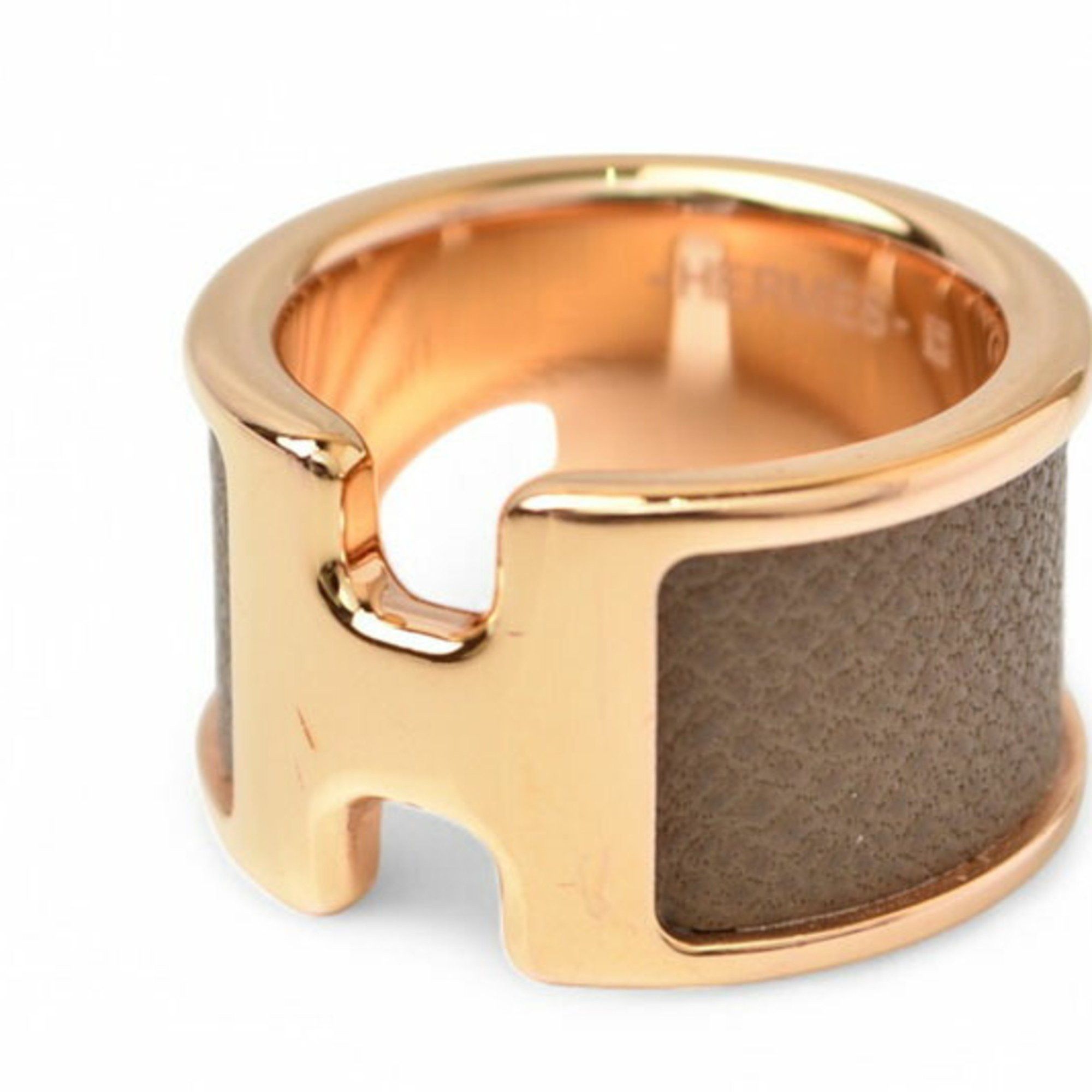 Hermes Hermes Ring/Olympe GM HERMES Leather/Metal S Size/Approx. Size 11 Etoupe/Gold Size ONE SIZE - 4 Thumbnail