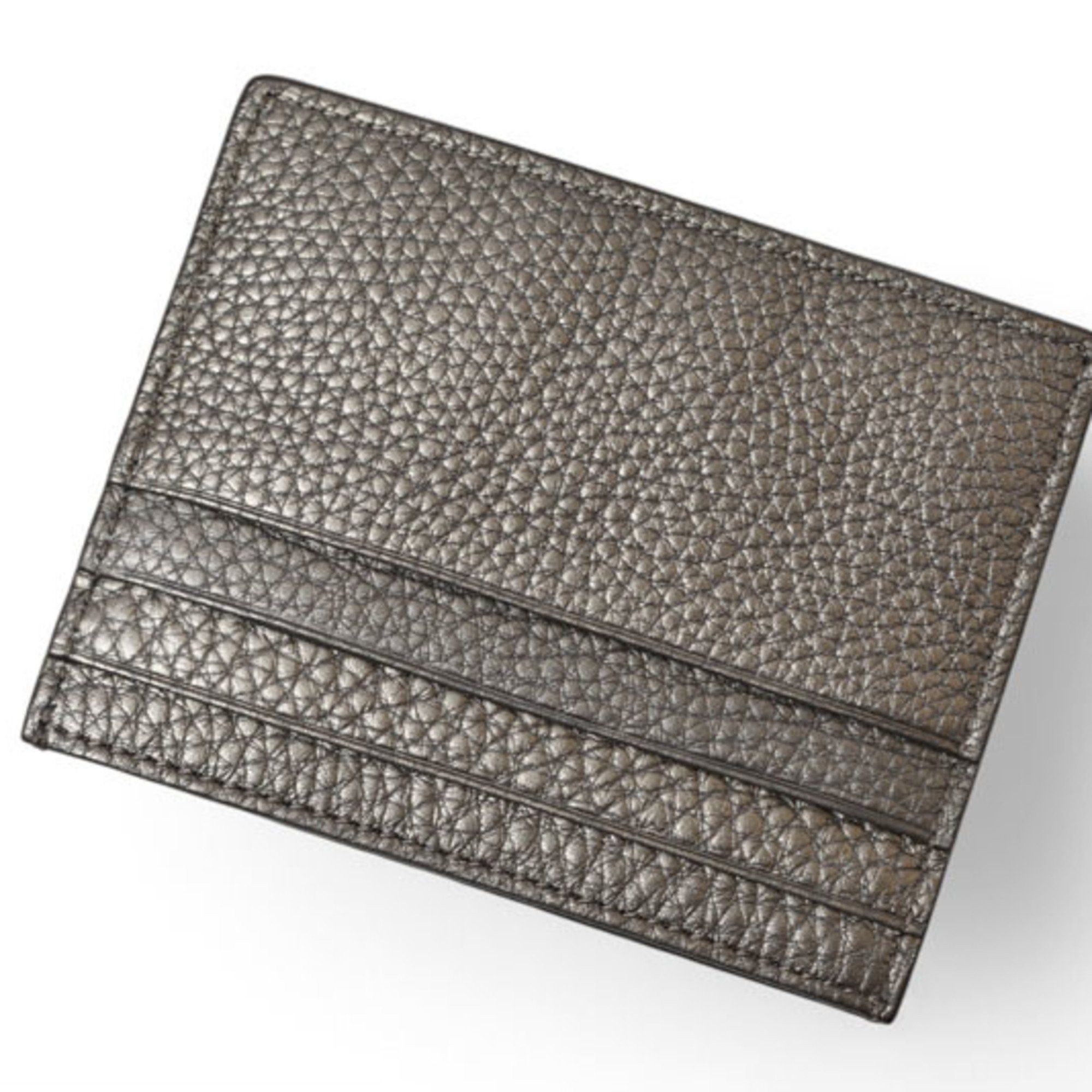 Fendi FENDI Card Case/Business Holder Leather FF Baguette Motif Metallic Grey 7M0164 Size ONE SIZE - 4 Thumbnail