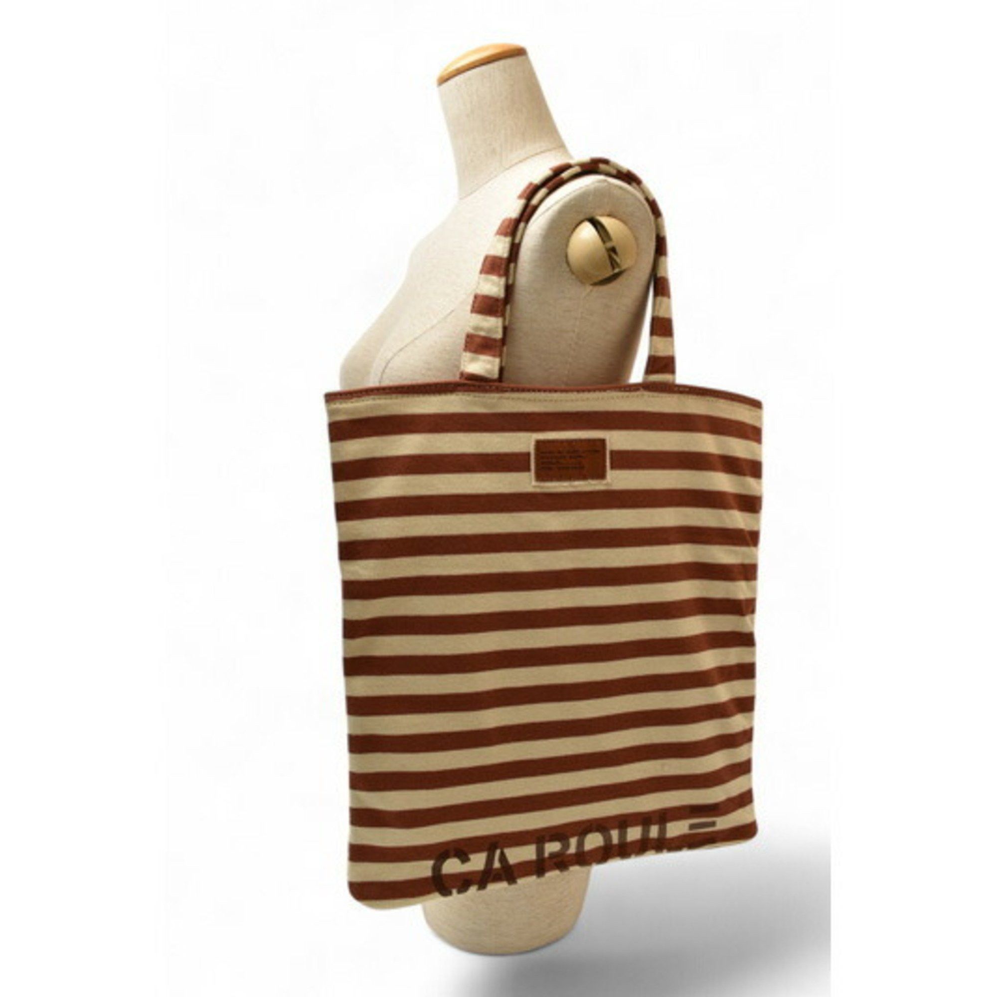 Marc by Marc Jacobs Marc by Marc Jacobs MARC BY JACOBS Tote Bag Cotton/Stripe Brown/White M381429 Size ONE SIZE - 3 Thumbnail