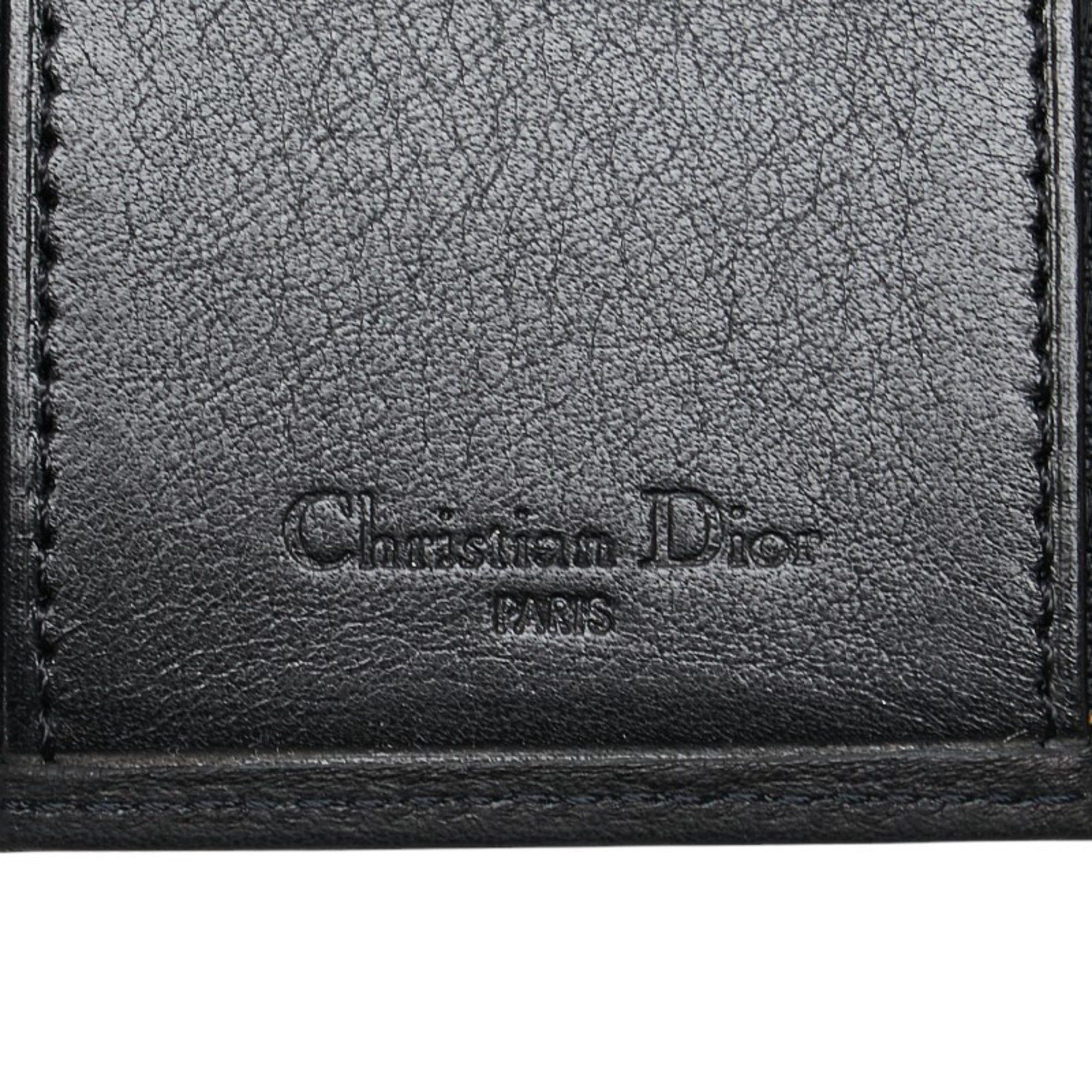 Dior Christian Dior Dior Plate 6-ring Key Case Black Leather Women's Size ONE SIZE - 5 Thumbnail