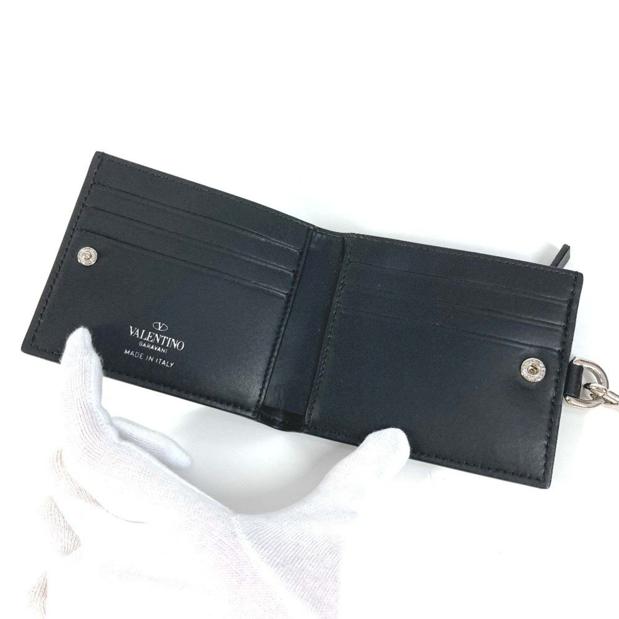 Valentino VALENTINO VLTN logo neck wallet, coin purse, strap included, bi-fold leather, women's, black Size ONE SIZE - 6 Thumbnail