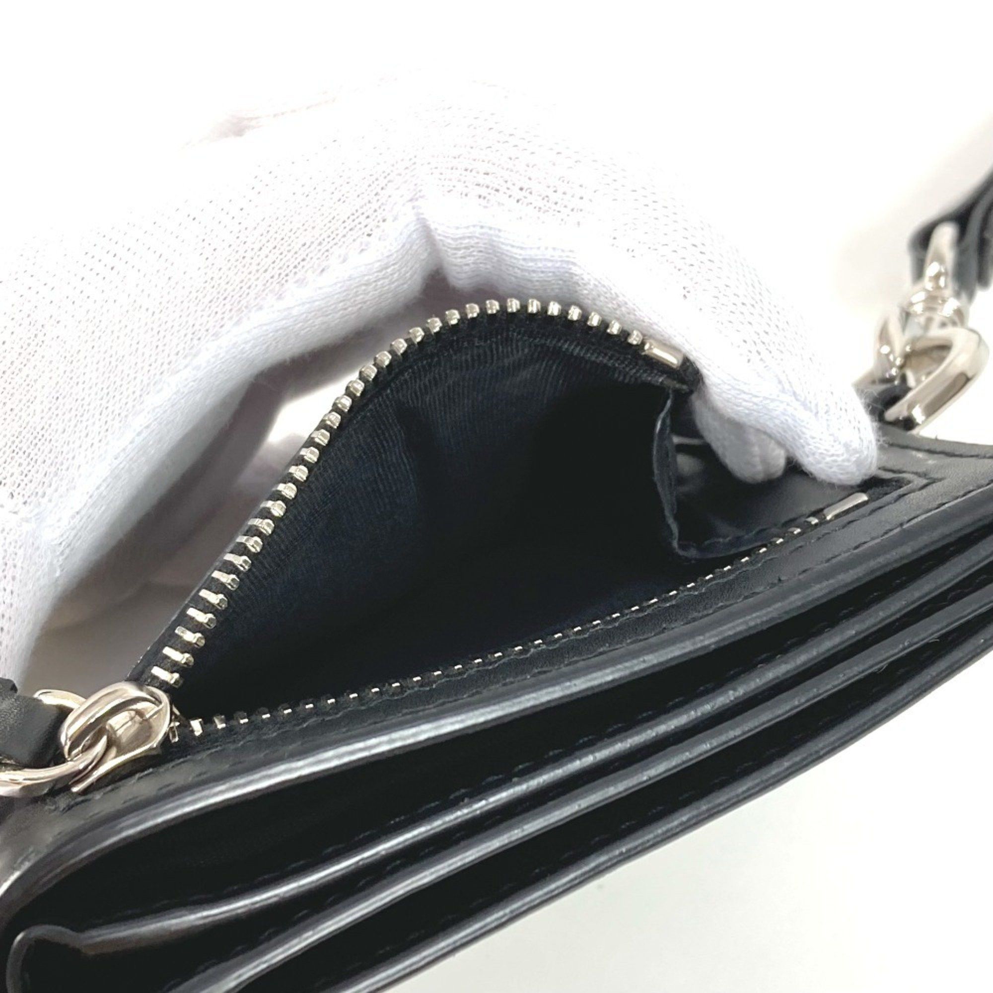 Valentino VALENTINO VLTN logo neck wallet, coin purse, strap included, bi-fold leather, women's, black Size ONE SIZE - 10 Thumbnail