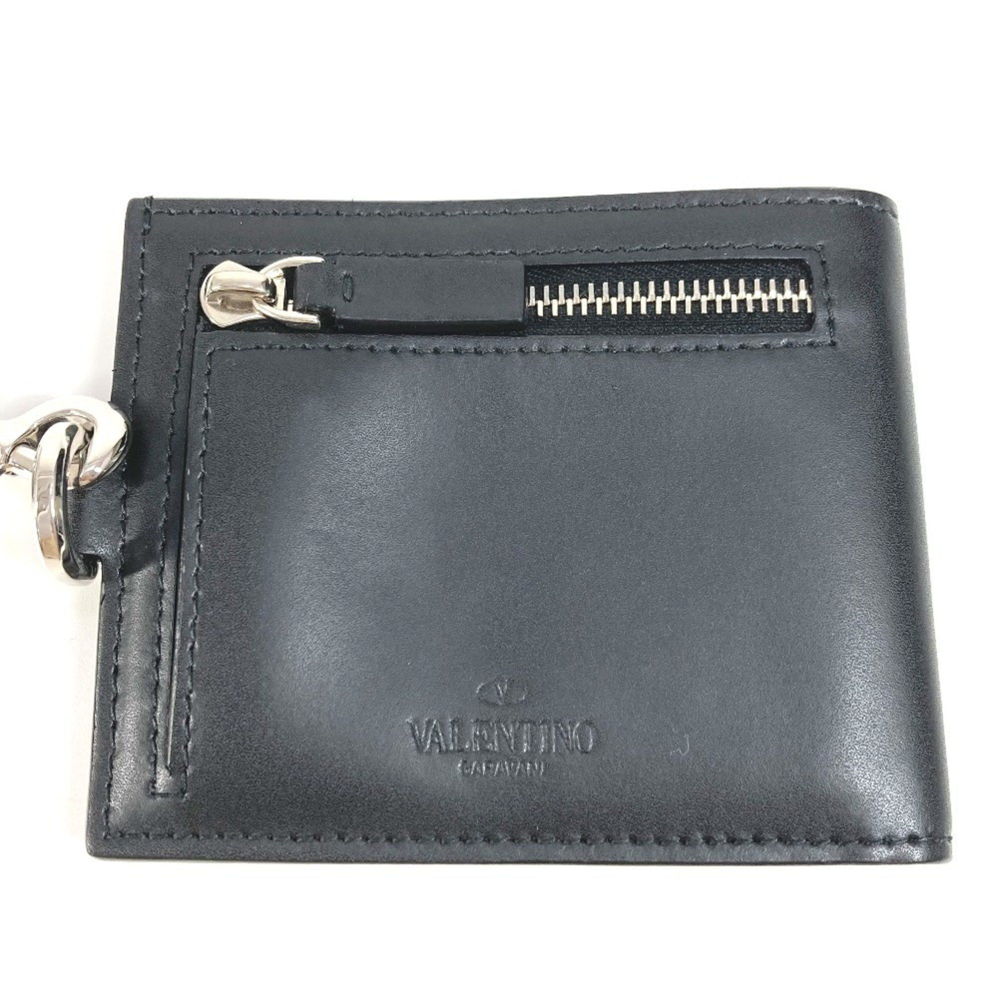 Valentino VALENTINO VLTN logo neck wallet, coin purse, strap included, bi-fold leather, women's, black Size ONE SIZE - 3 Thumbnail