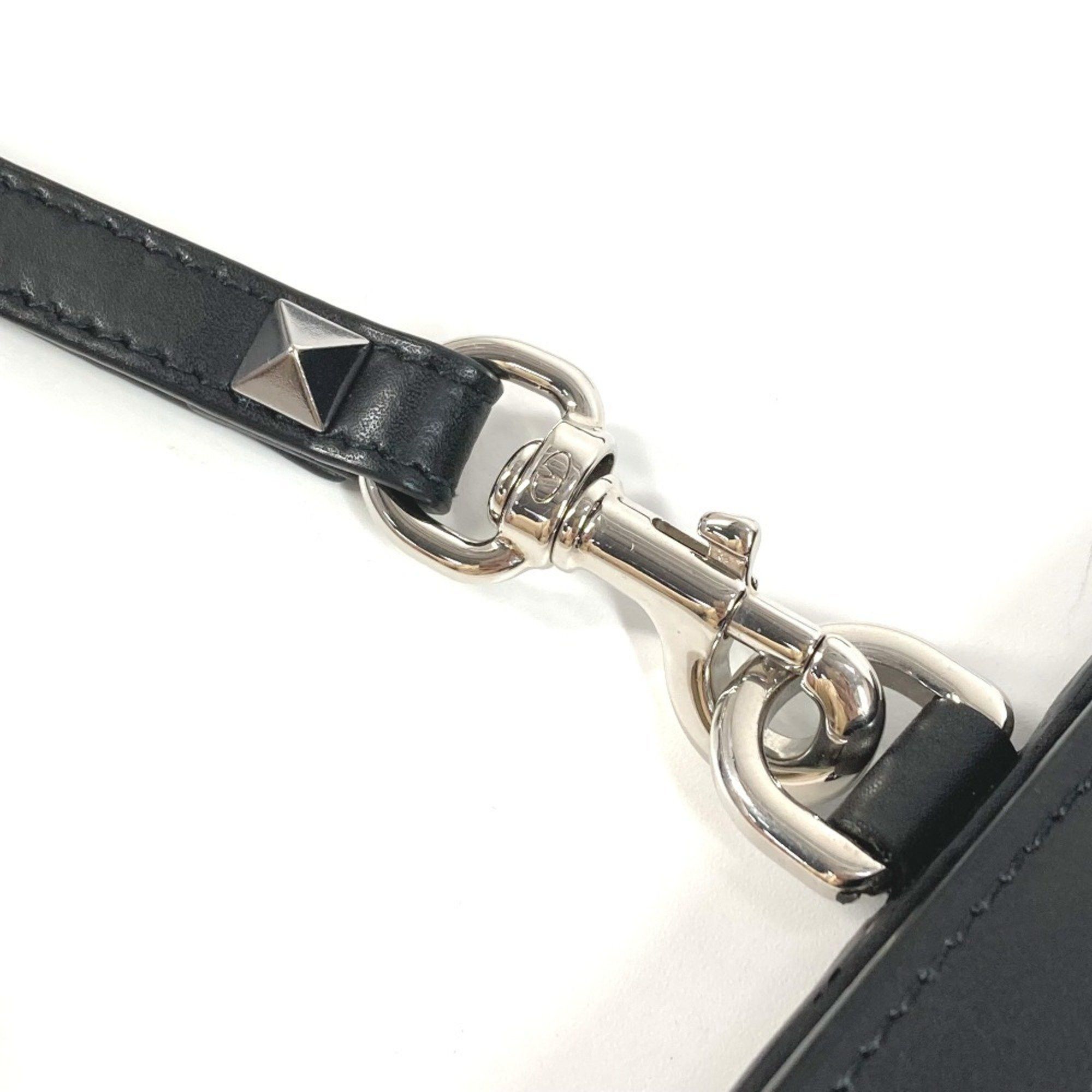 Valentino VALENTINO VLTN logo neck wallet, coin purse, strap included, bi-fold leather, women's, black Size ONE SIZE - 11 Thumbnail