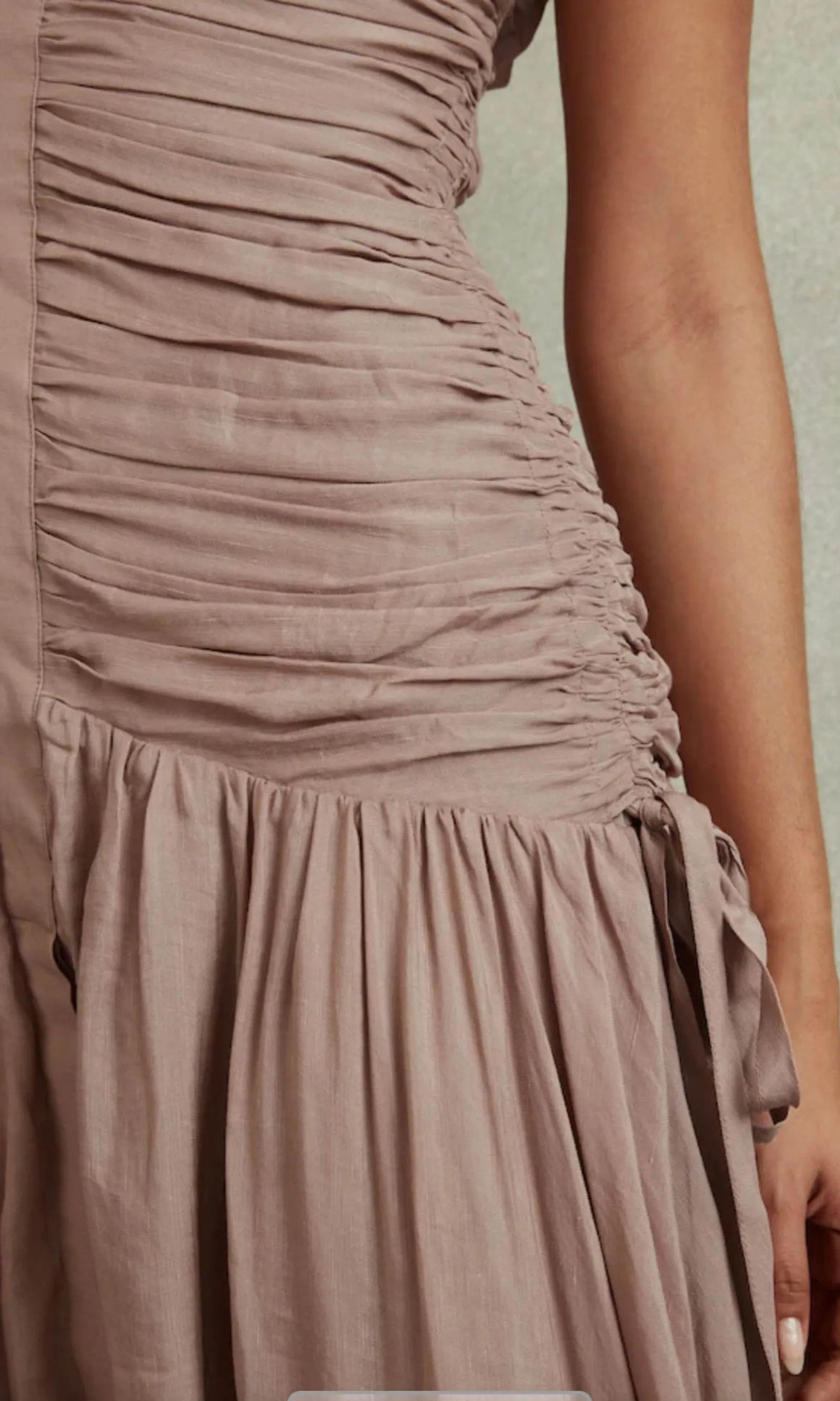 Reiss Reiss Reiss Ryder Viscose Linne Ruched Maxiklänning Dress Size XXS / US 00 / IT 34 - 5 Thumbnail