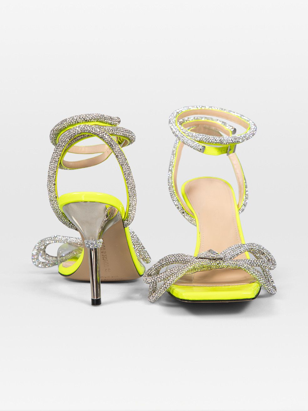 MACH & MACH Yellow Patent Double Bow Sandals Size US 7 / IT 37 - 3 Thumbnail