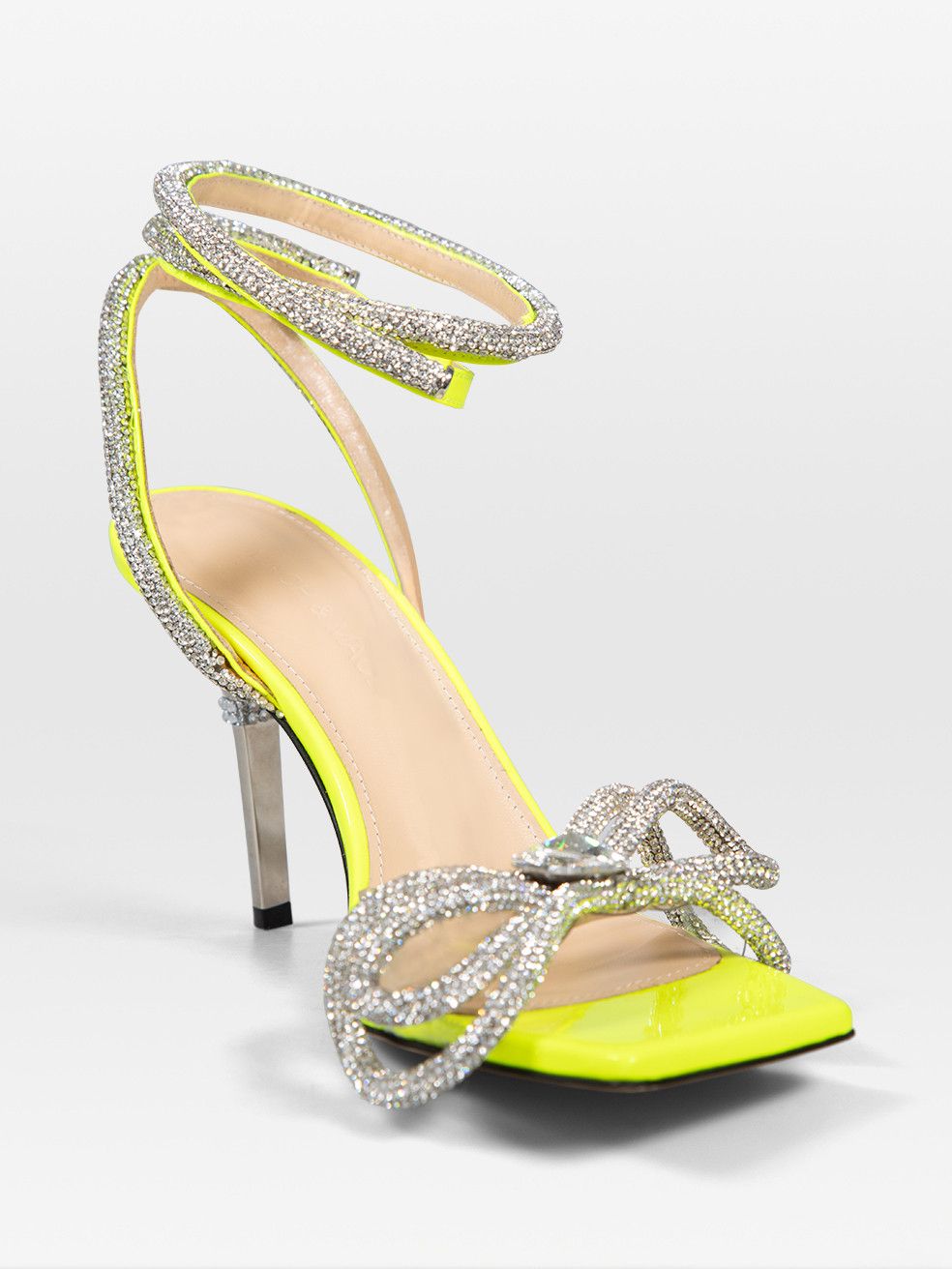 MACH & MACH Yellow Patent Double Bow Sandals Size US 7 / IT 37 - 2 Thumbnail