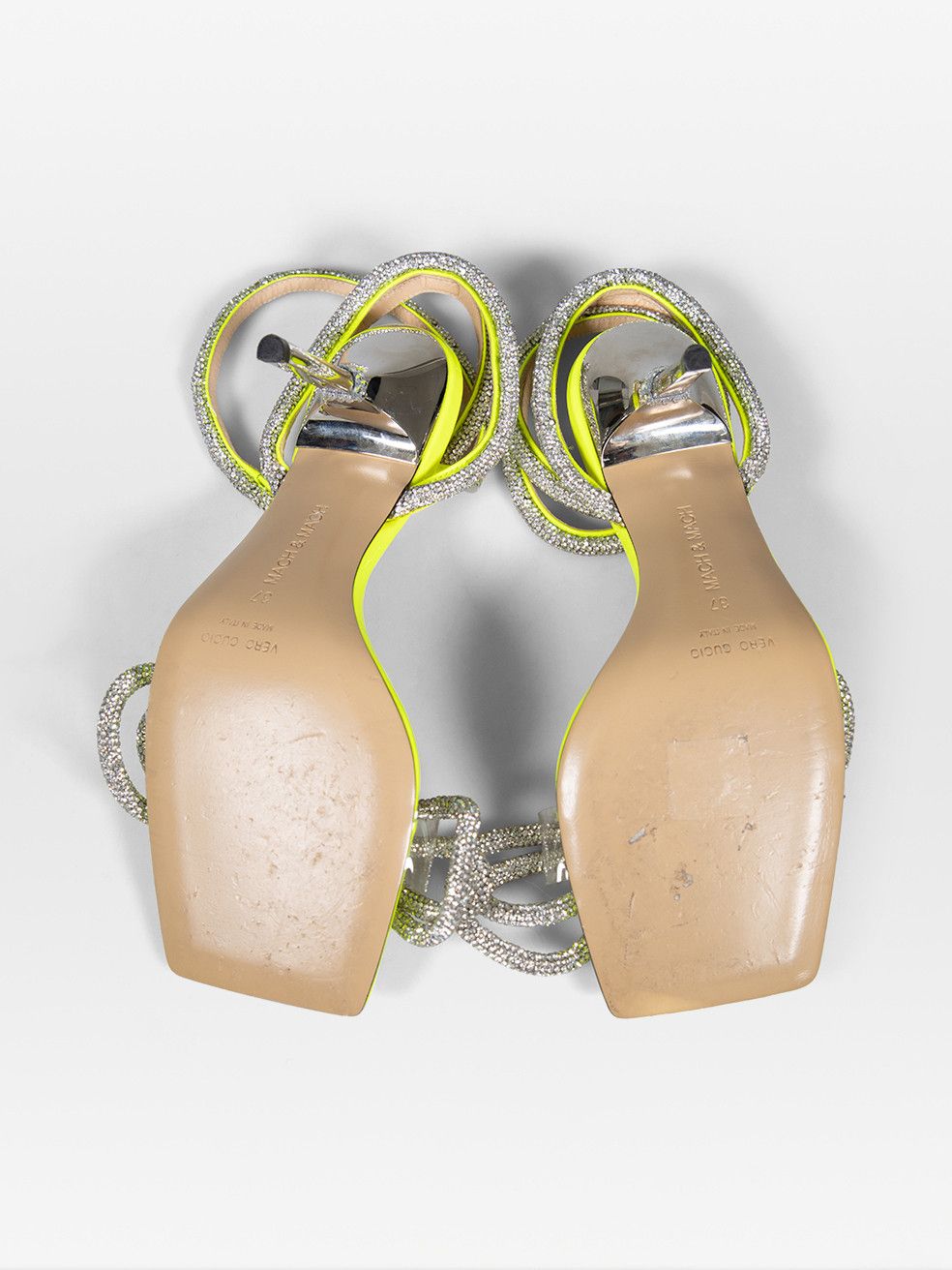 MACH & MACH Yellow Patent Double Bow Sandals Size US 7 / IT 37 - 4 Thumbnail