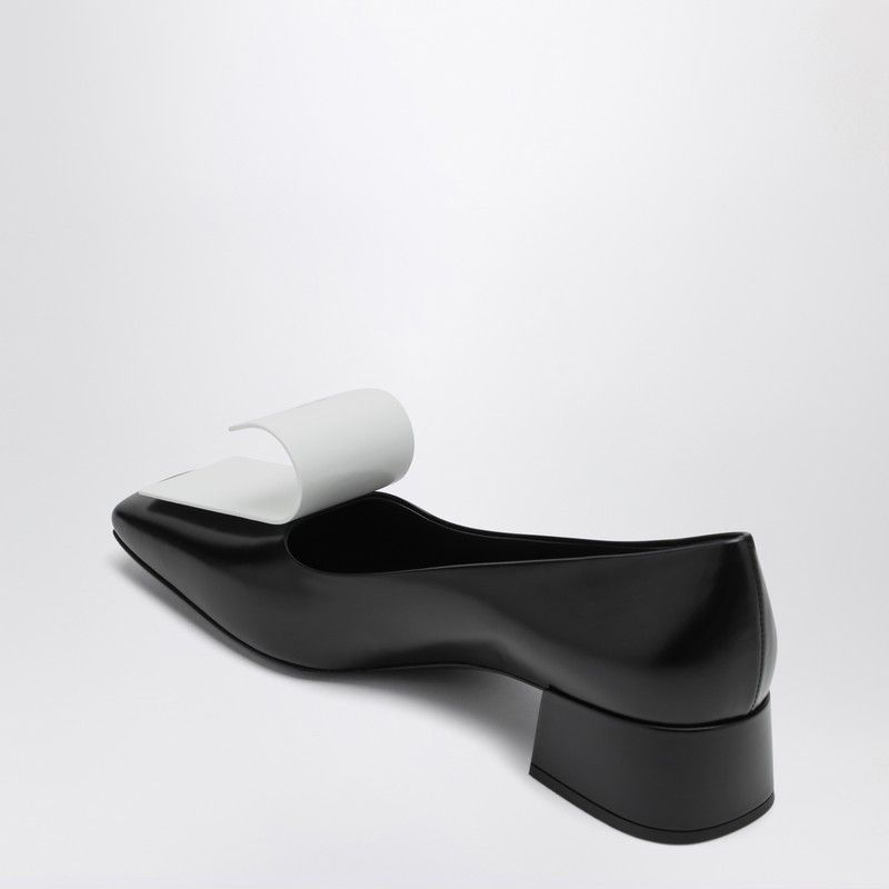 Prada Prada Black And White Leather Décolleté Size US 11 / IT 41 - 2 Thumbnail