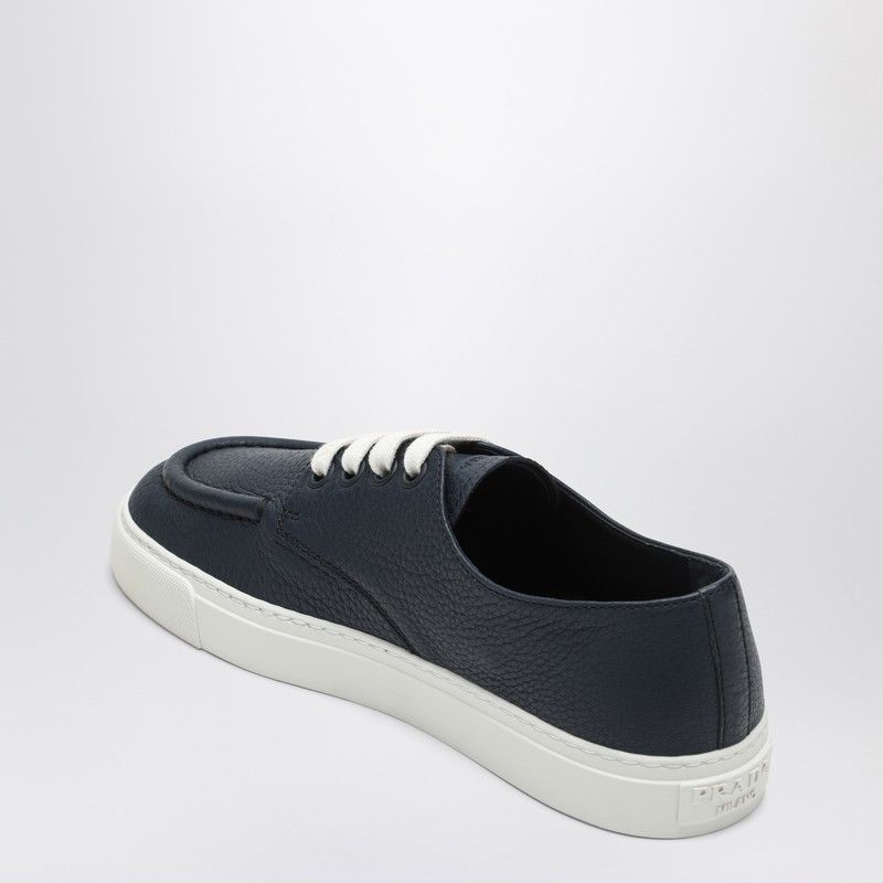 Prada Prada Blue Baltic Hammered Leather Sneaker Size US 10 / EU 43 - 2 Thumbnail