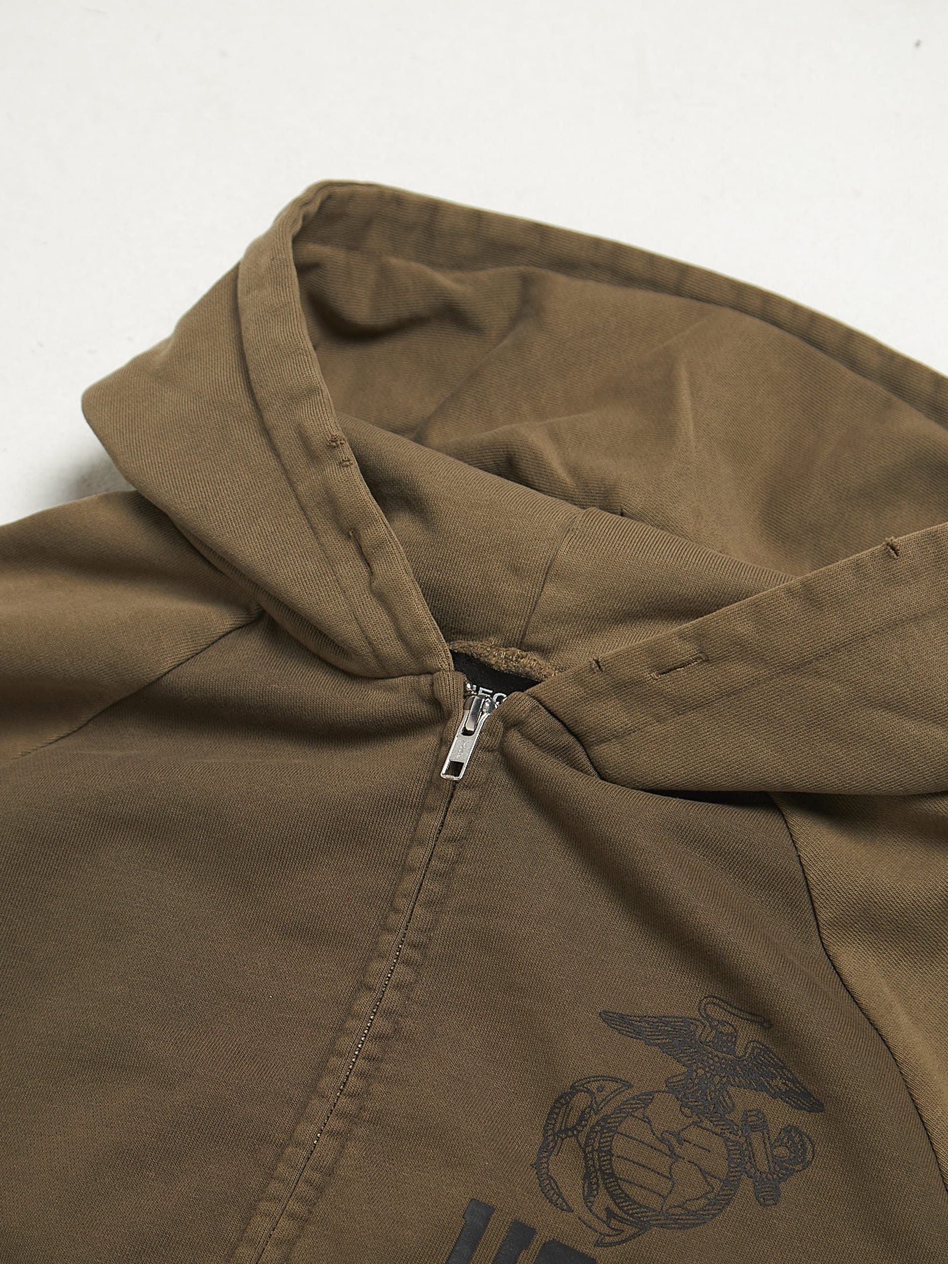 PROJECT G/R Khaki Reconstructed Folded Zip Hoodie Size US L / EU 52-54 / 3 - 3 Thumbnail