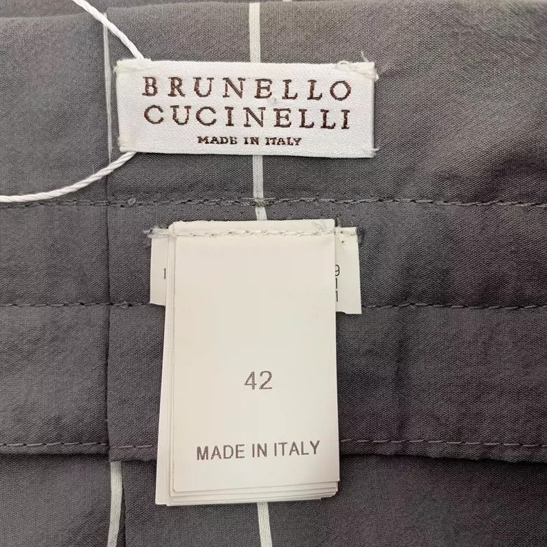 Brunello Cucinelli Brunello Cucinelli Dark Gray Striped Skirt Size 42" / US 20 - 5 Thumbnail